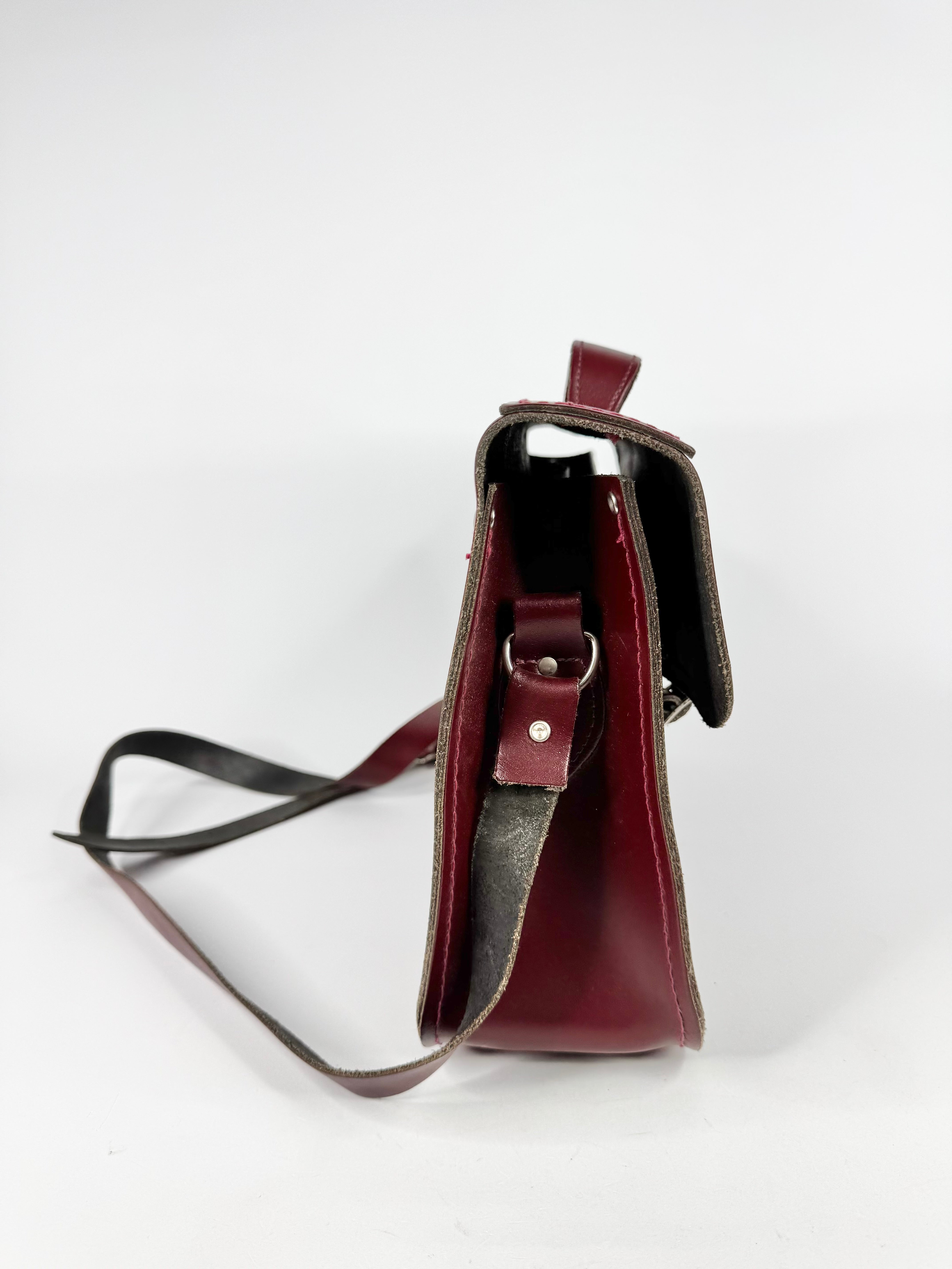 The Cambridge Satchel Company Oxblood Red & Tartan Contrast Messenger Bag