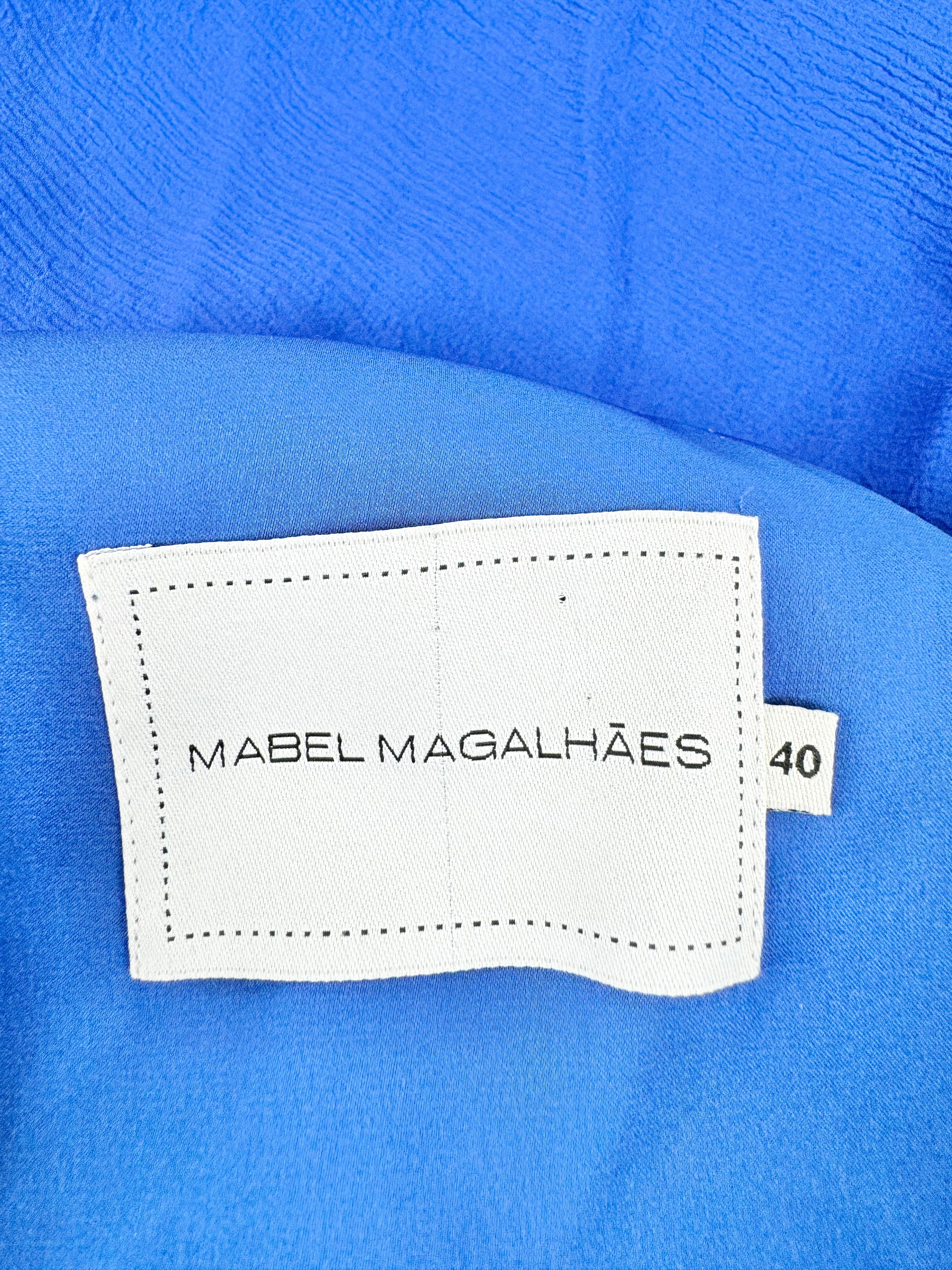 Mabel Magalhaes French Blue Chiffon Silk Midi Dress - AU8