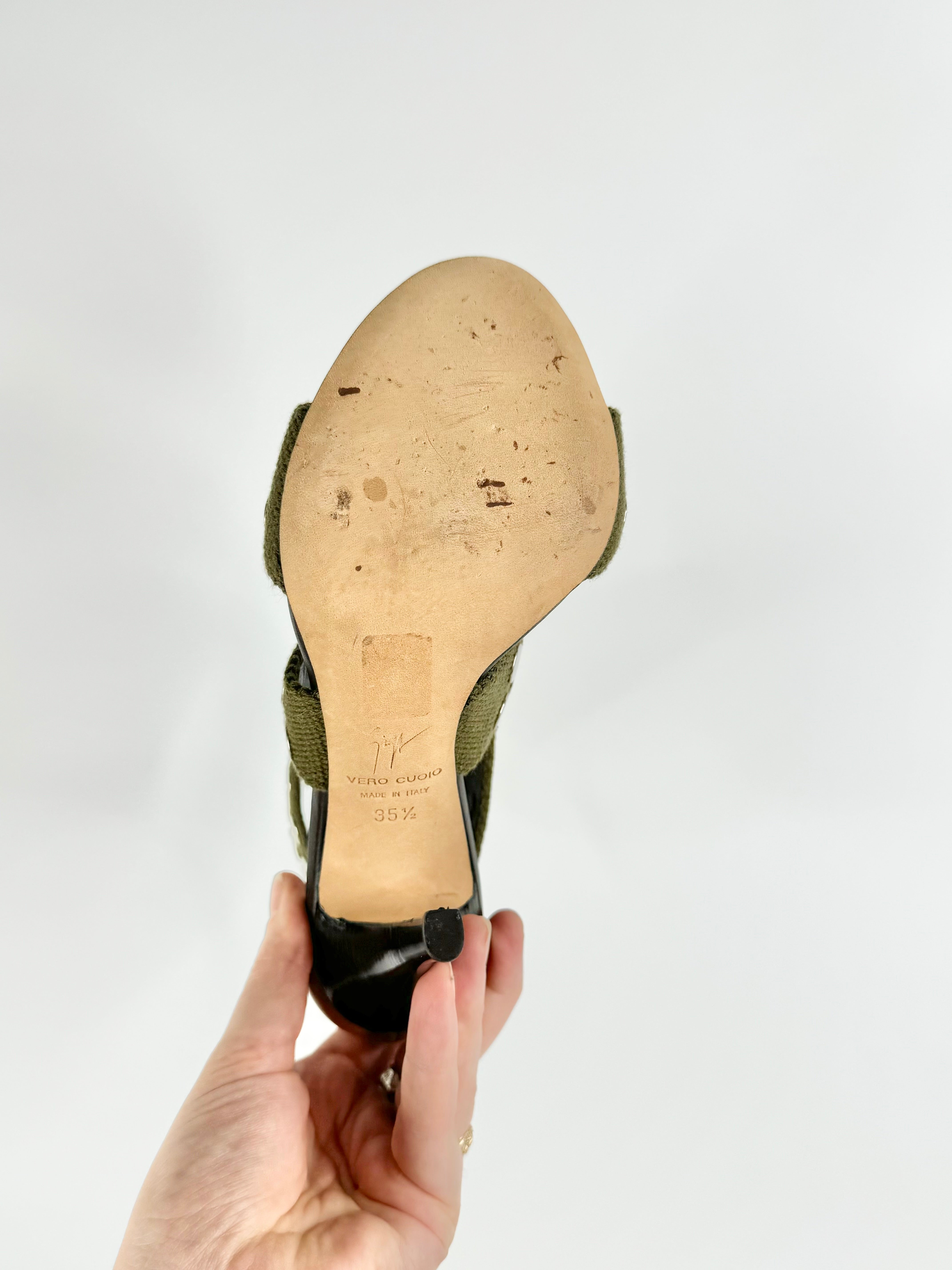Giuseppe Zanotti Olive Green Stilettos - EU35.5
