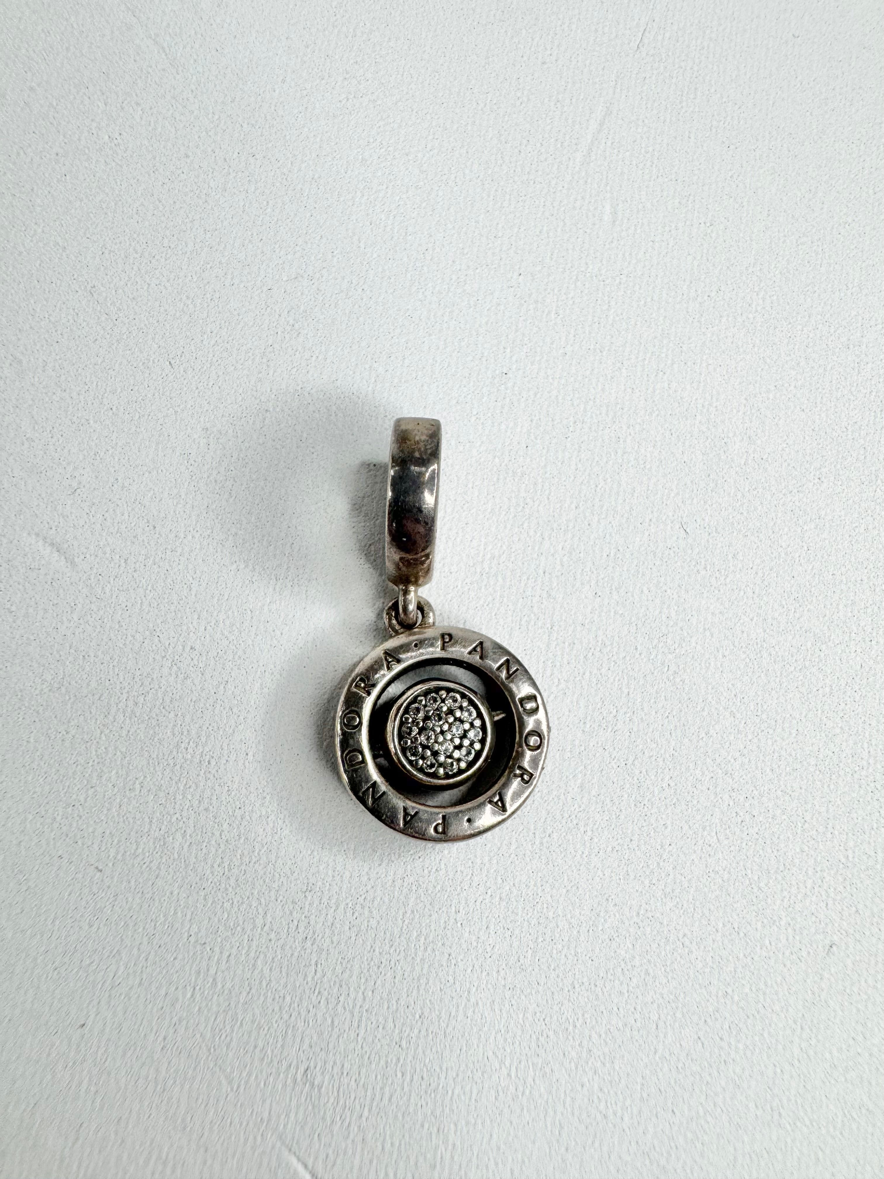 Pandora Silver Spinning Signature Dangle Charm