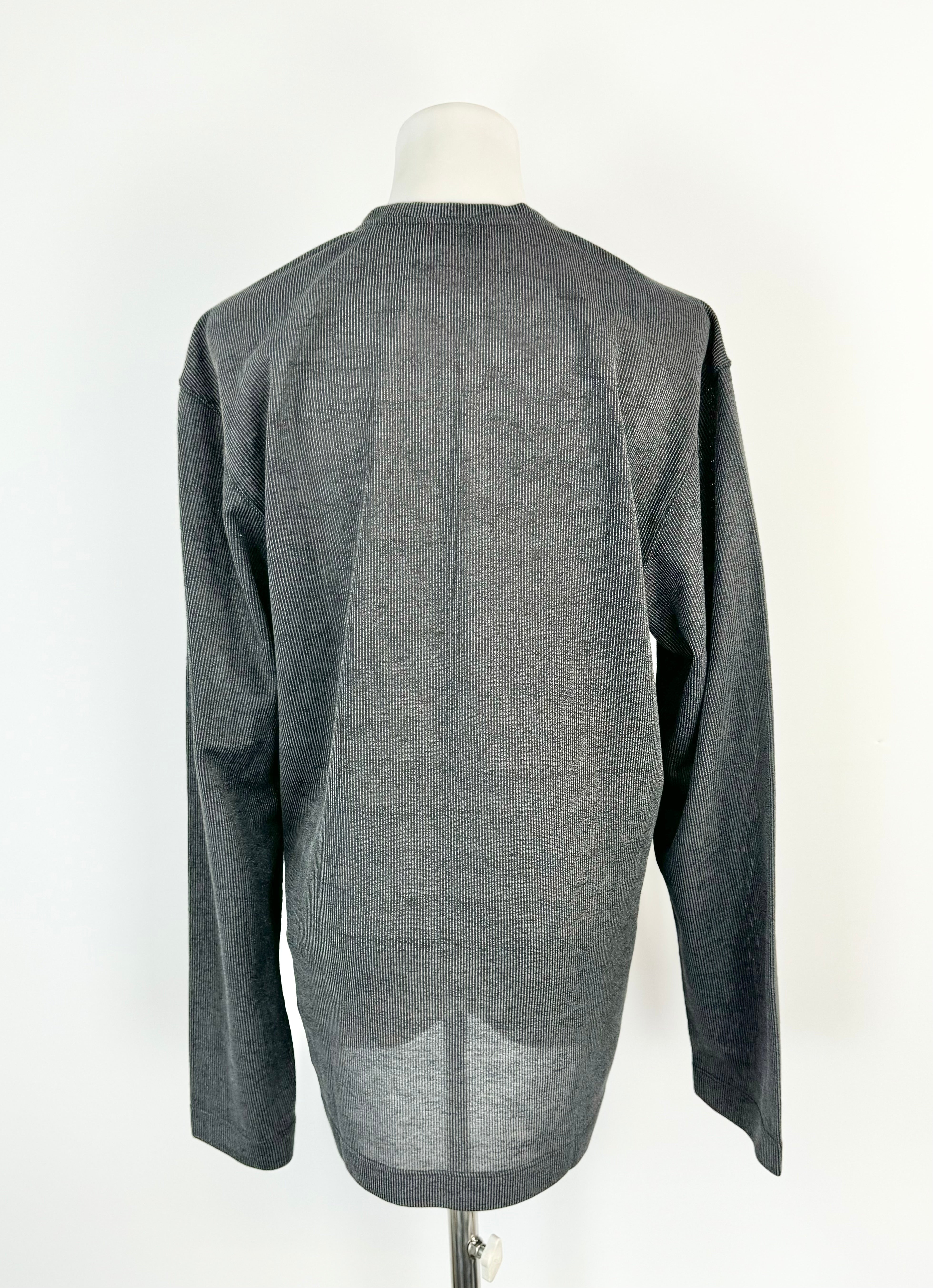 Gianfranco Ferre Jeans Deep Grey V-Neck Long Sleeve Top - S
