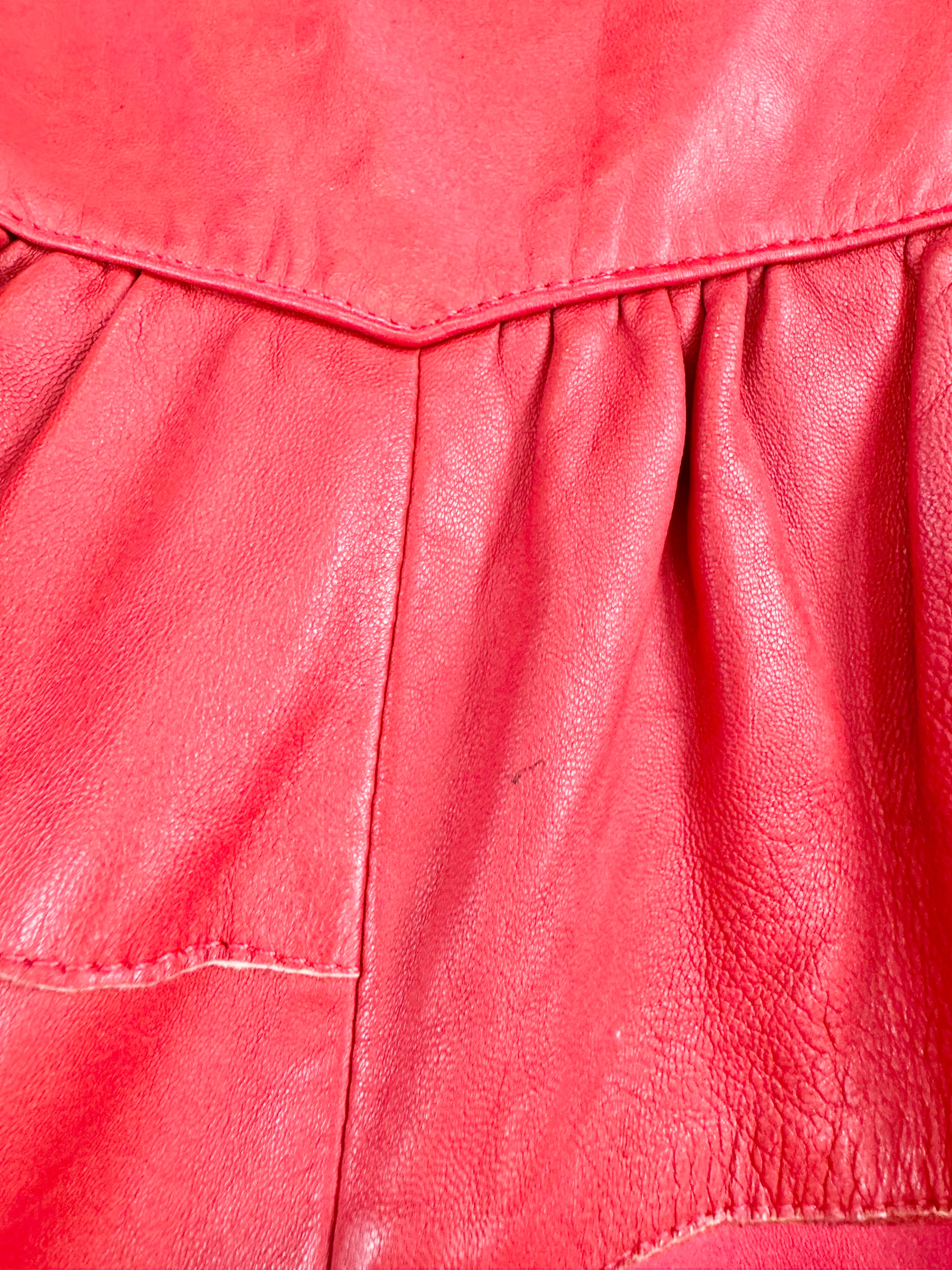 MFW Vintage Red Leather Skirt - AU8/10