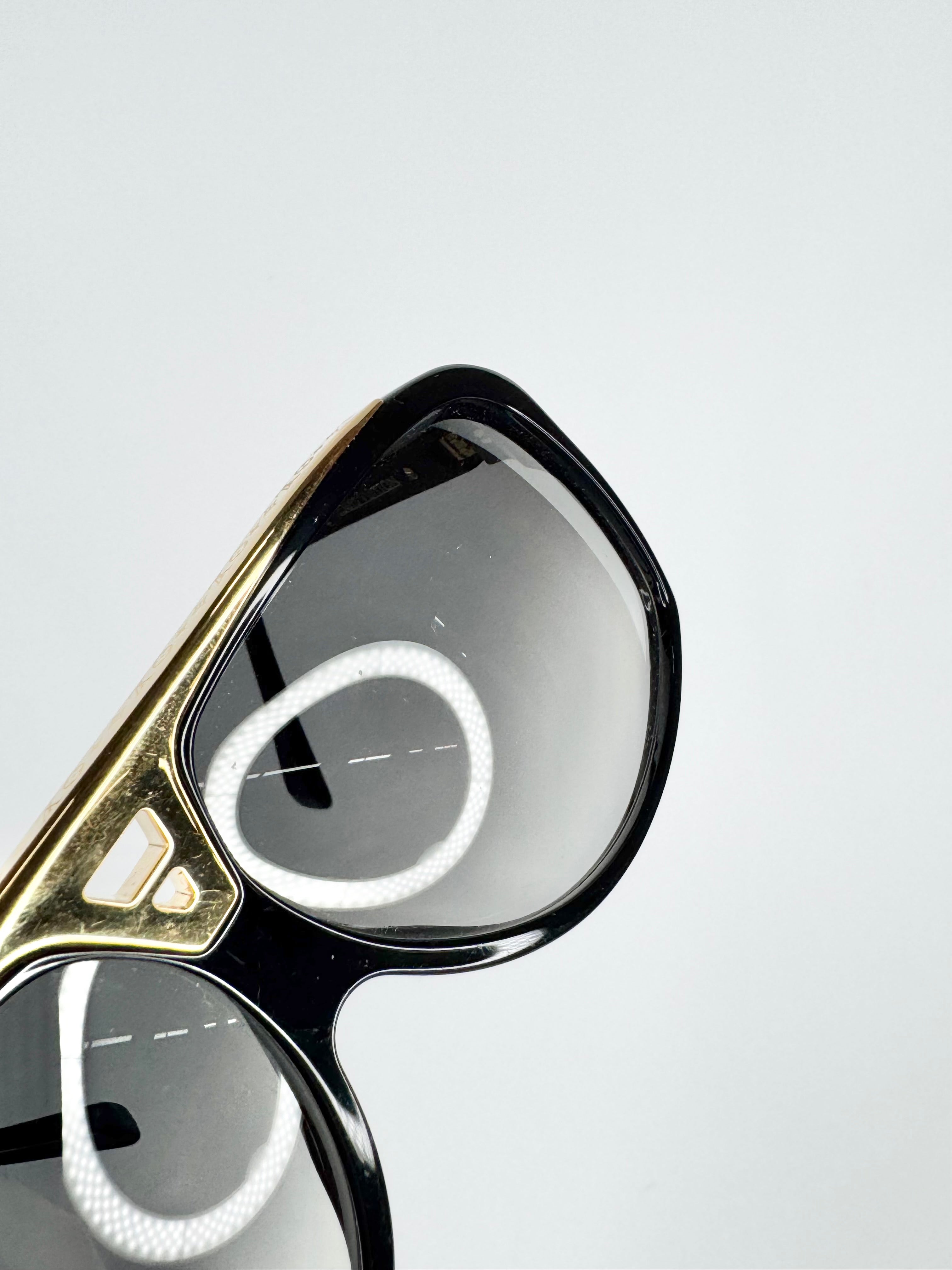 Louis Vuitton Black & Gold 'Evidence' Square Sunglasses