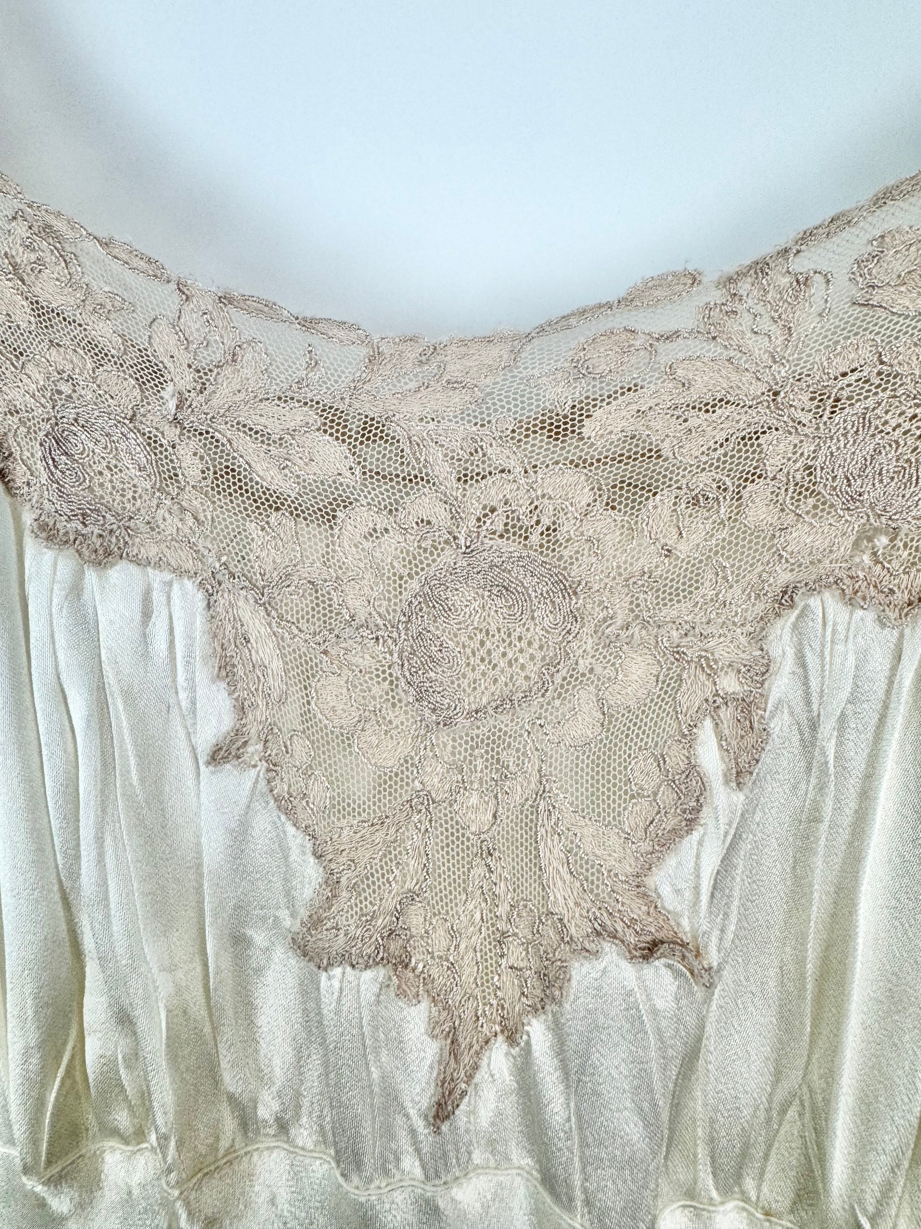 Vintage Hand-Made Old Hollywood Satin Slip Gown