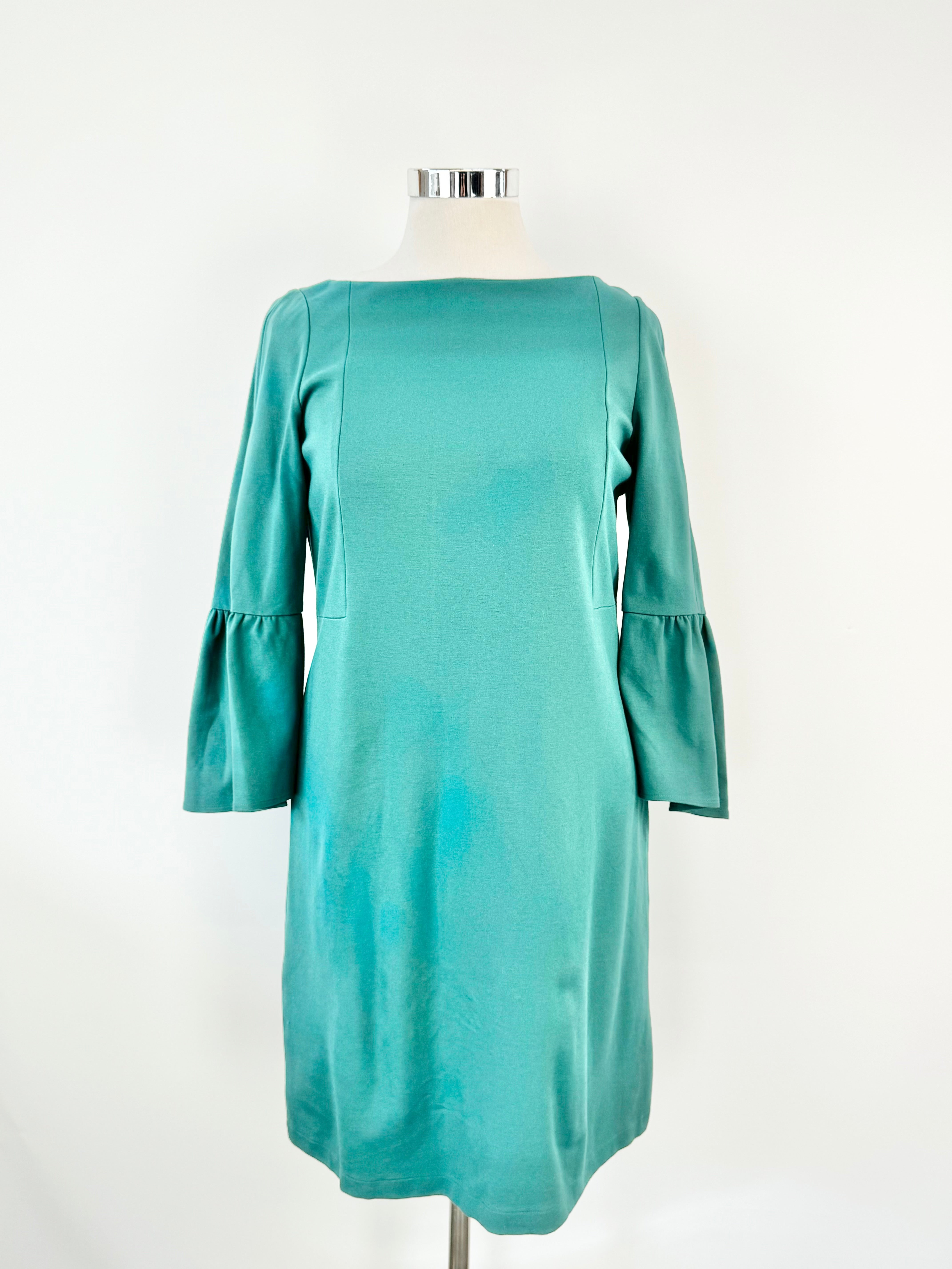 Lafayette 148 Teal Bell Sleeve Dress - AU12