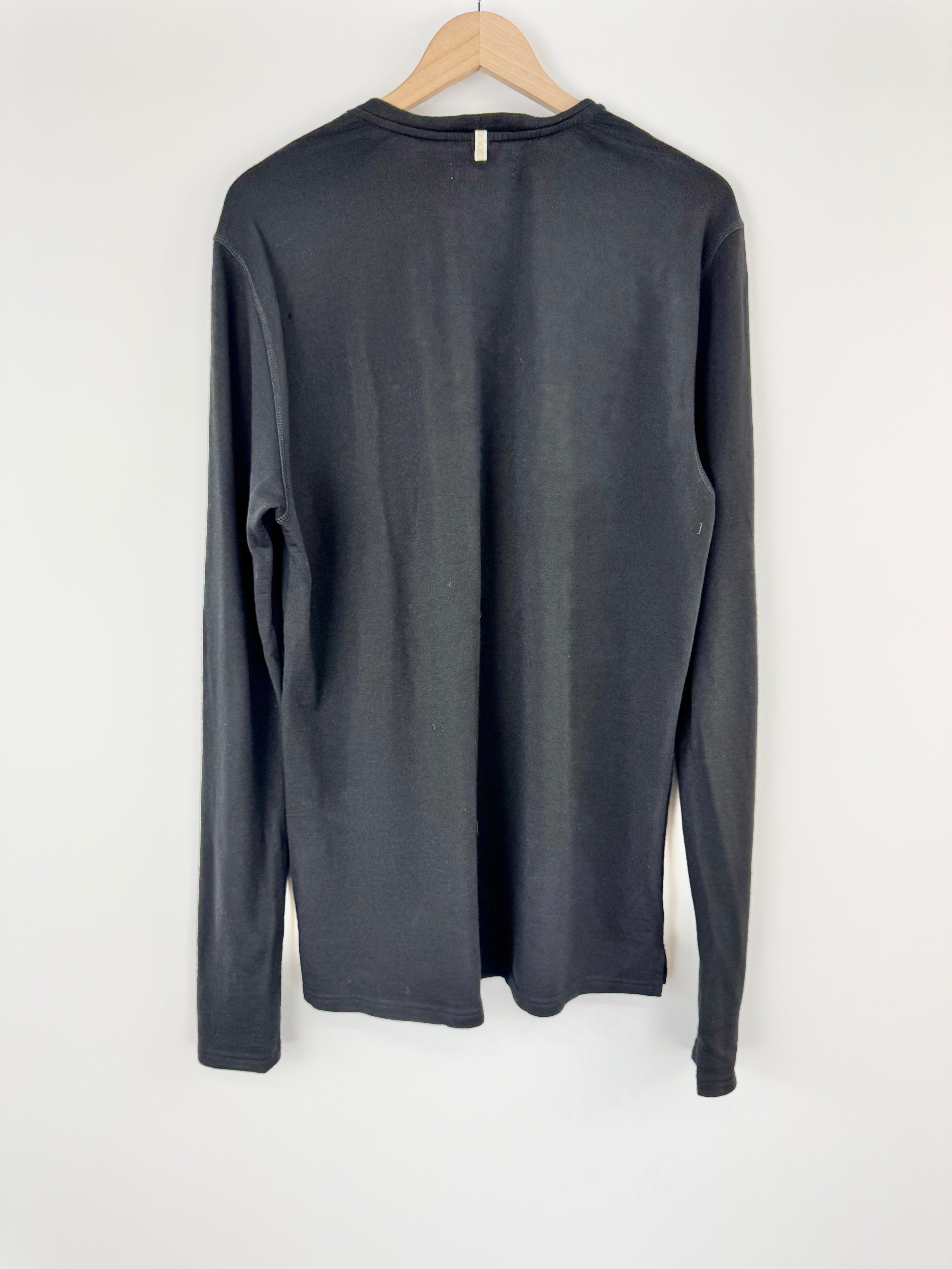 Norse Projects Black Merino Wool Long Sleeve Top - XL