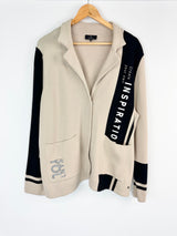 Monari Beige & Black Boxy Fit Cardigan - AU12/14