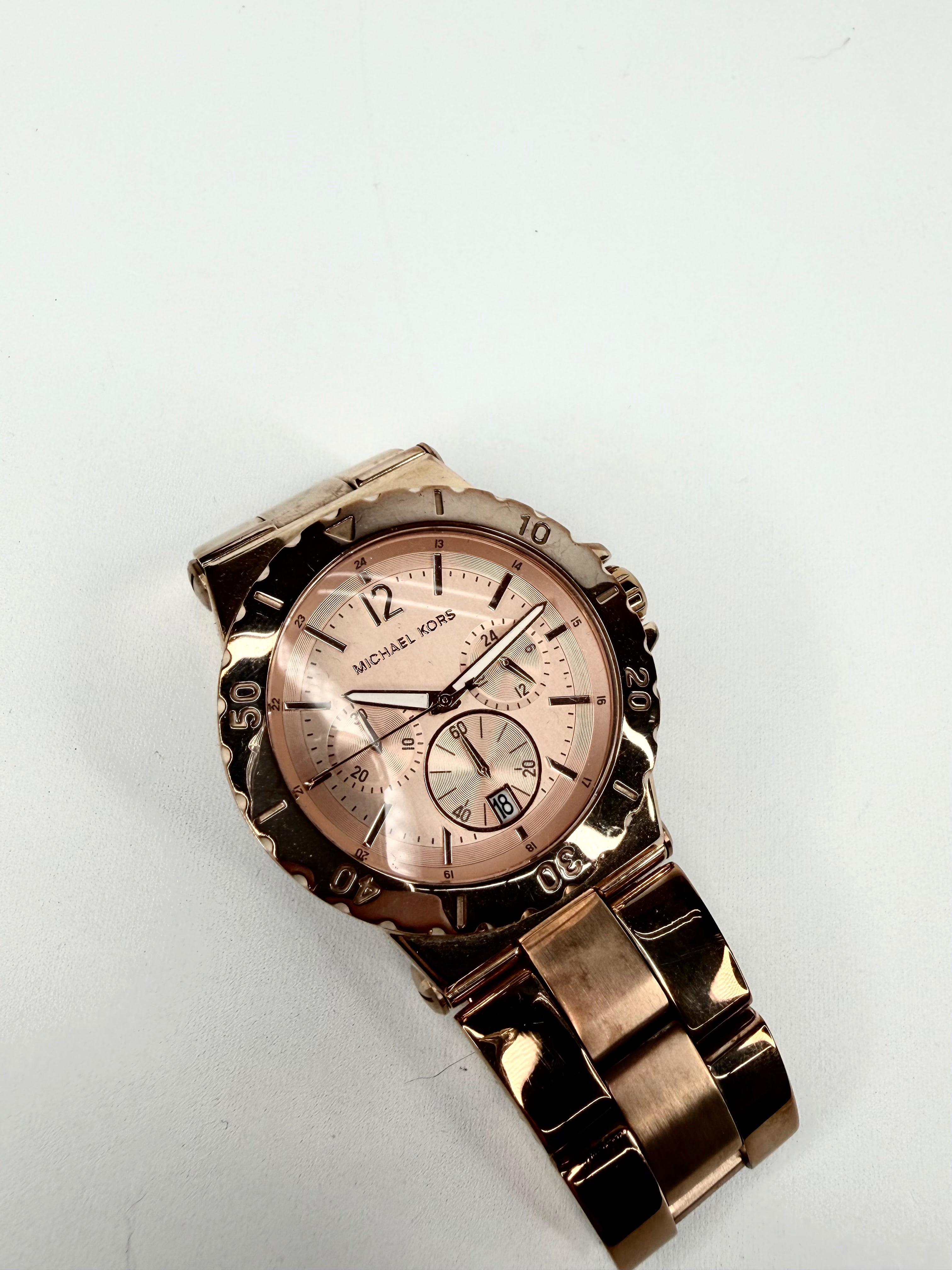 Michael Kors Rose Gold MK314 Chronograph Watch in Case