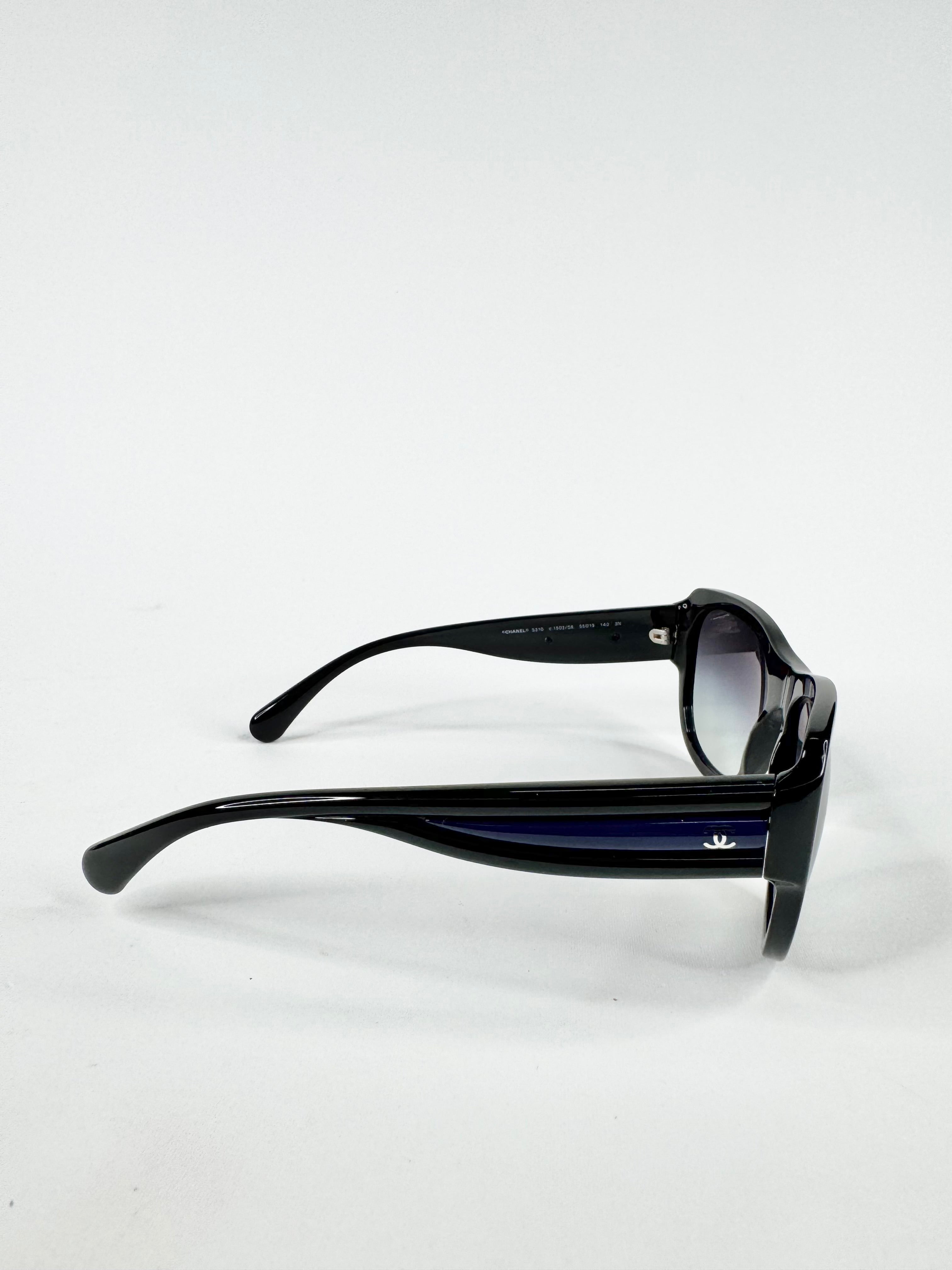 Chanel Black '5310' Gradient Sunglasses