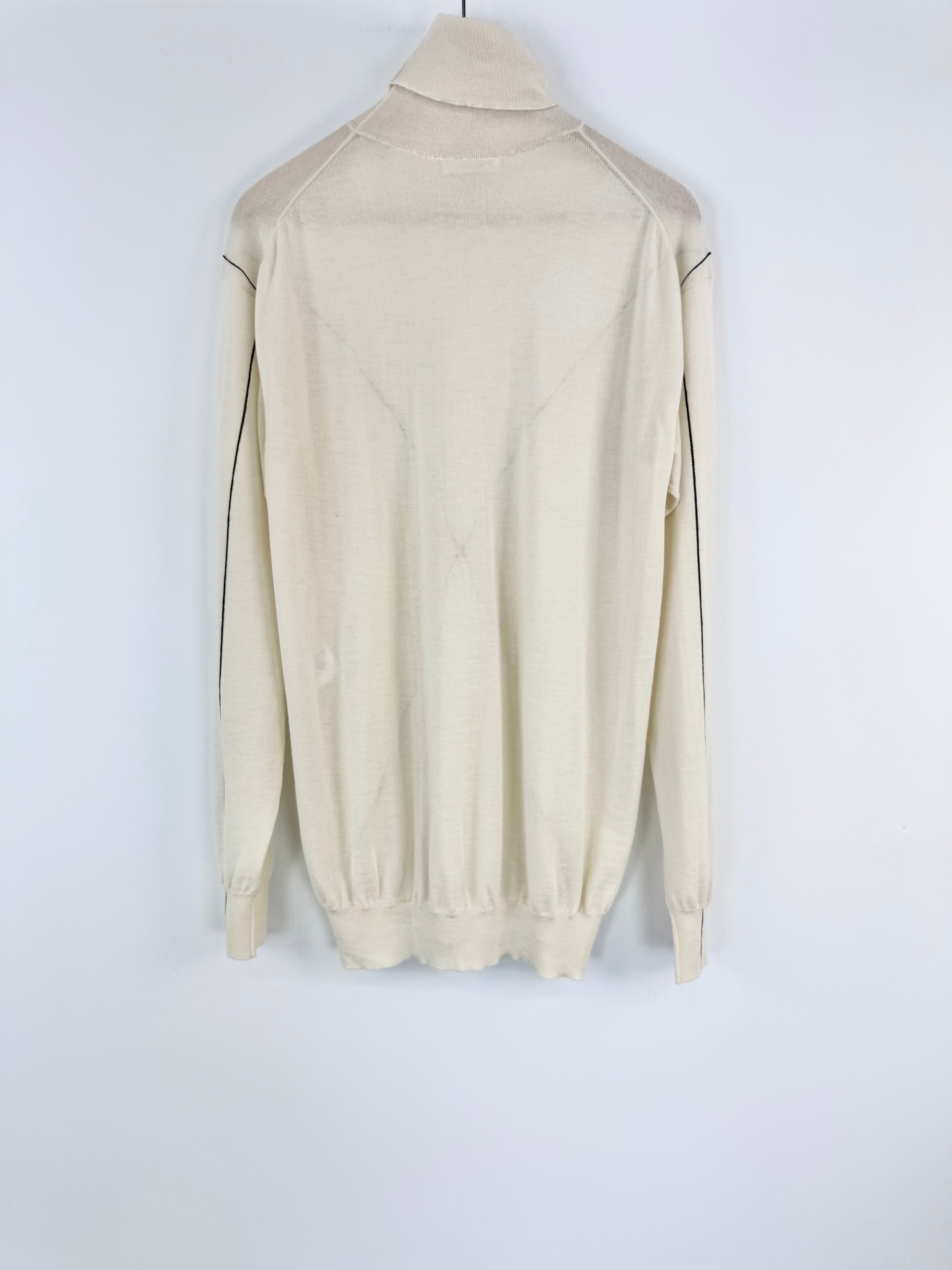 Céline Cream Cashmere X Roll Neck Sweater - AU10/12