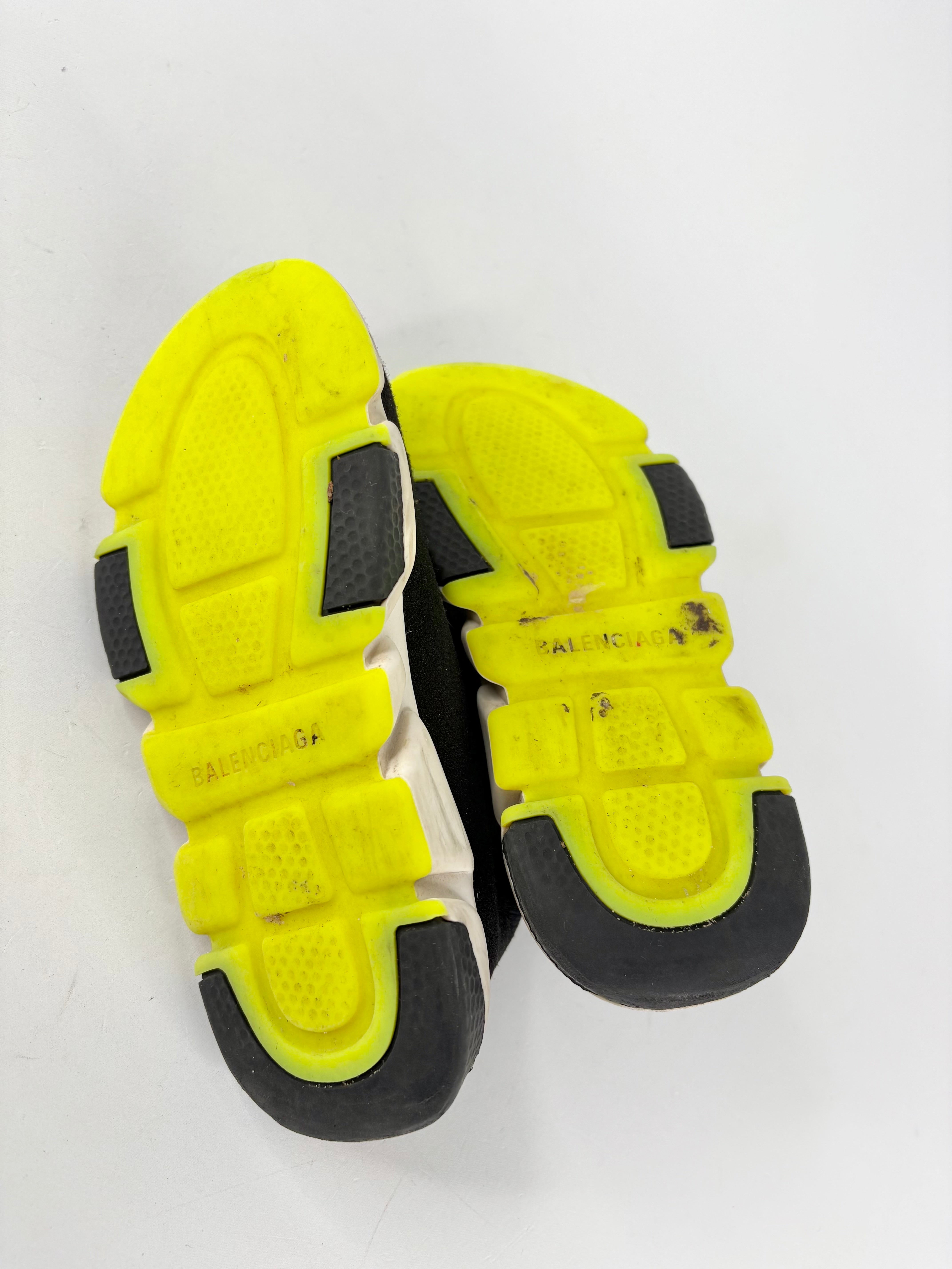 Balenciaga Kids Speed-Sock Black & Green Sneakers - EU29-30