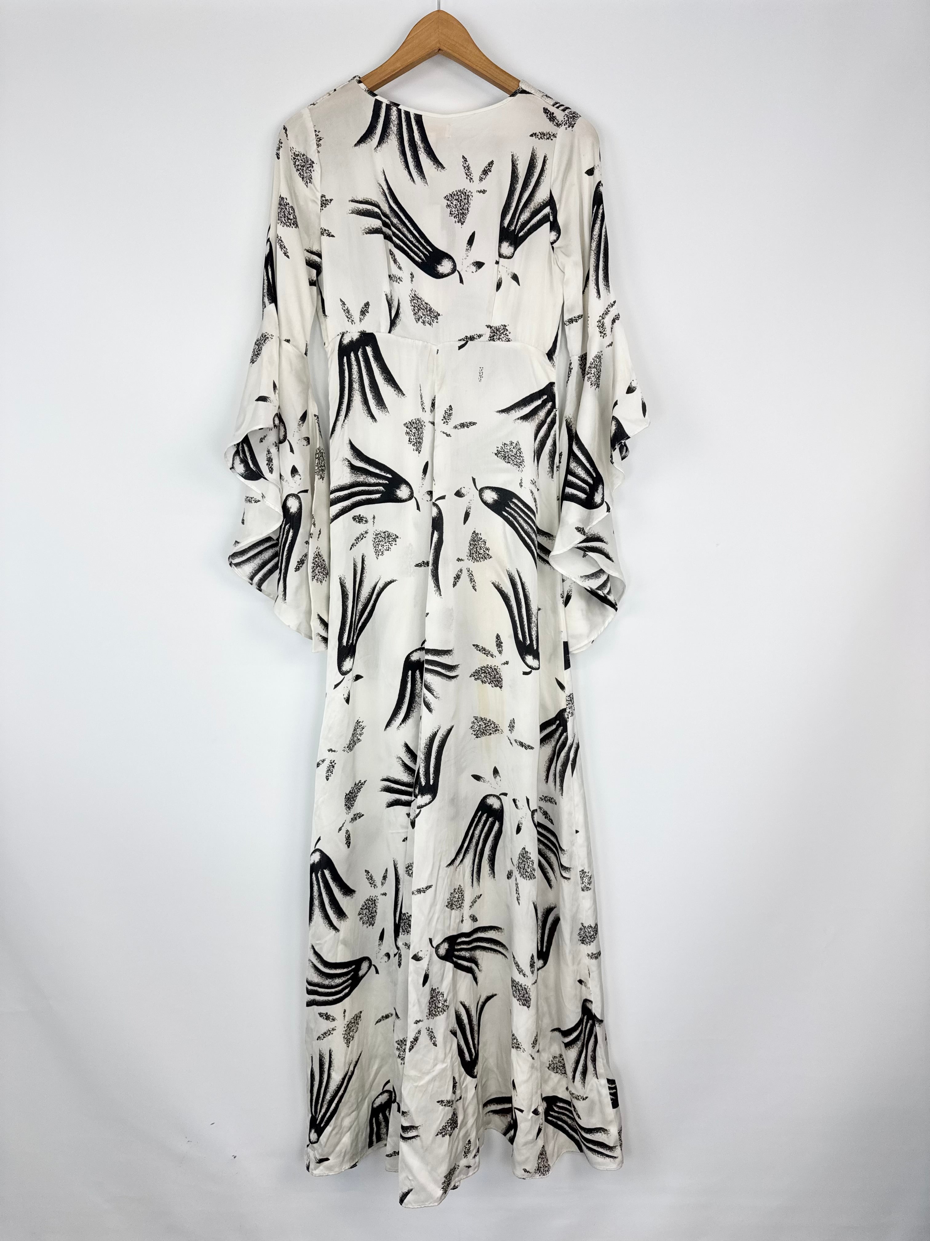 by TiMo Black & Whtie Deco Flowers Maxi Dress NWT - AU4/6