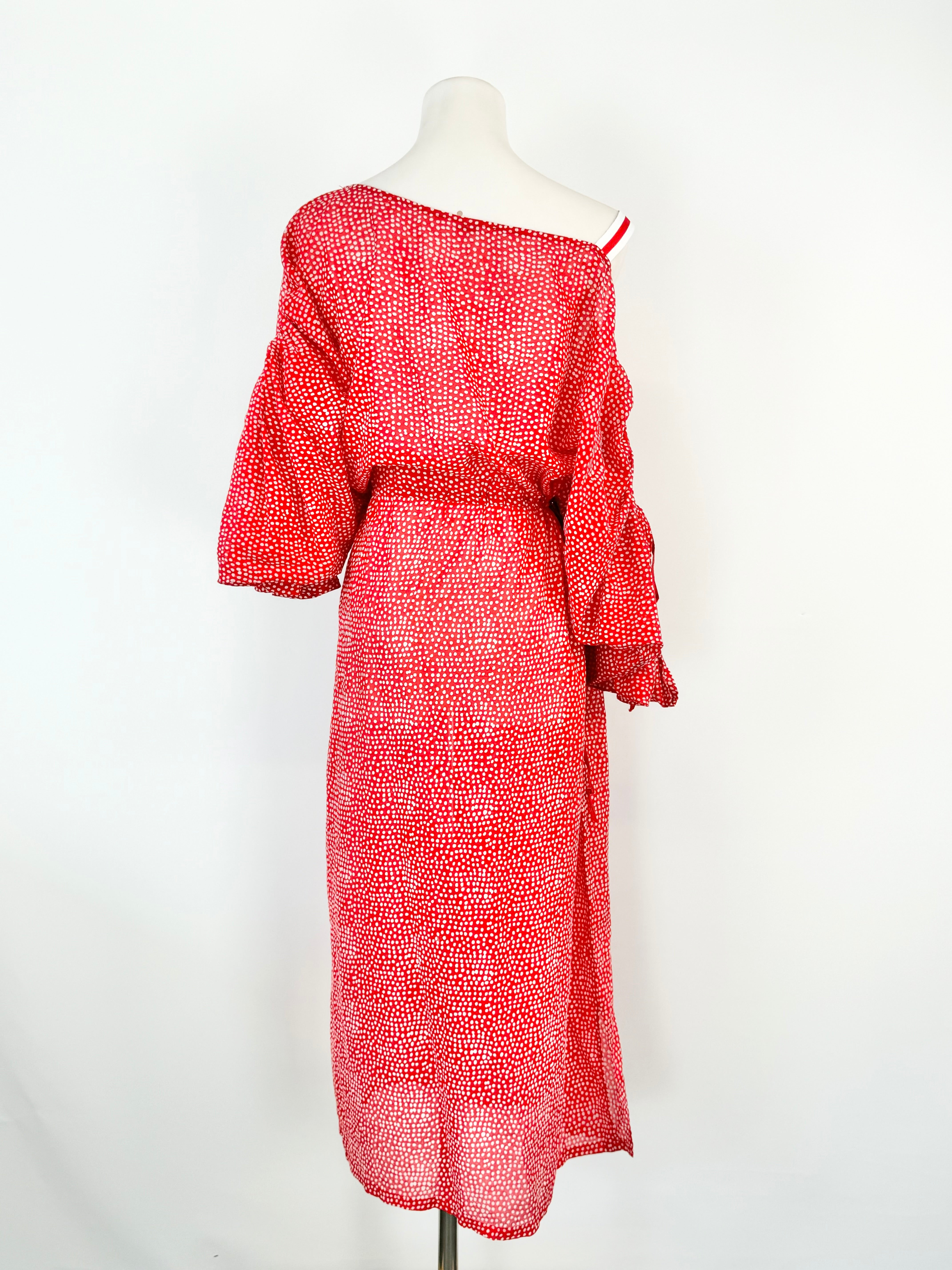 Morrison Red & White Dotted Cotton Dress - AU10