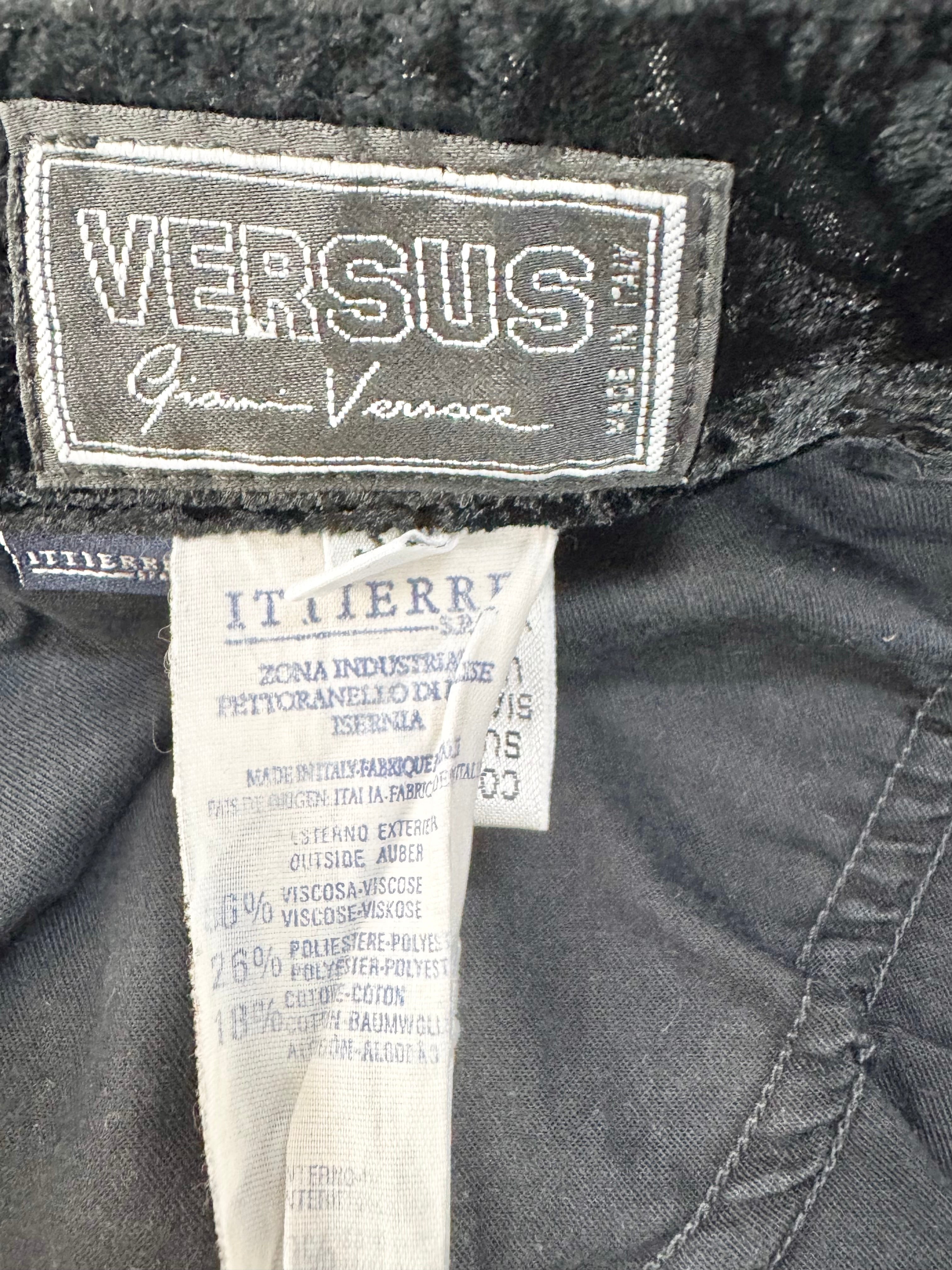 Versus Gianni Versace Black Velvet Slacks - AU10/12