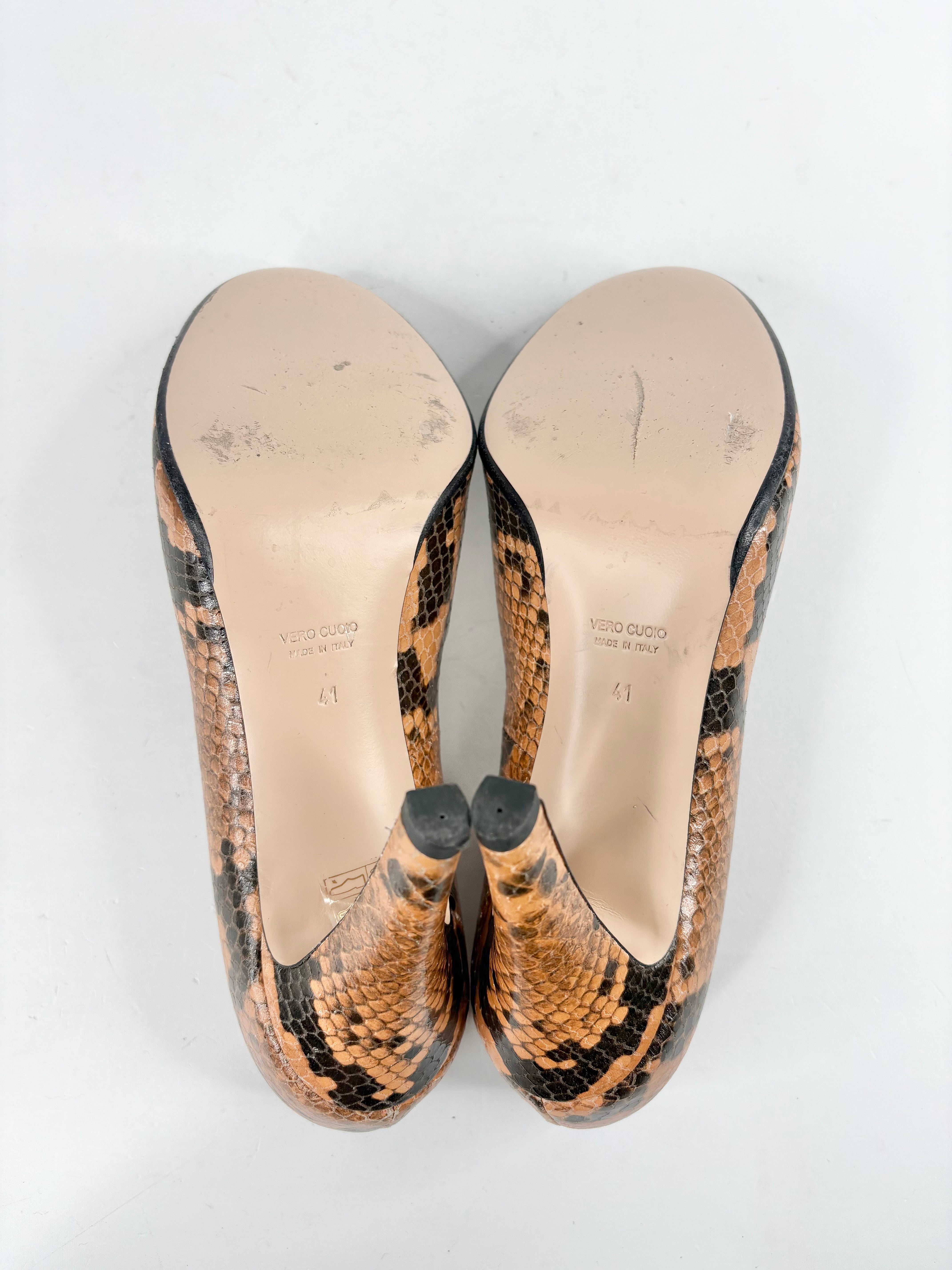 Scanlan Theodore Snake-Print Leather Pumps - EU41