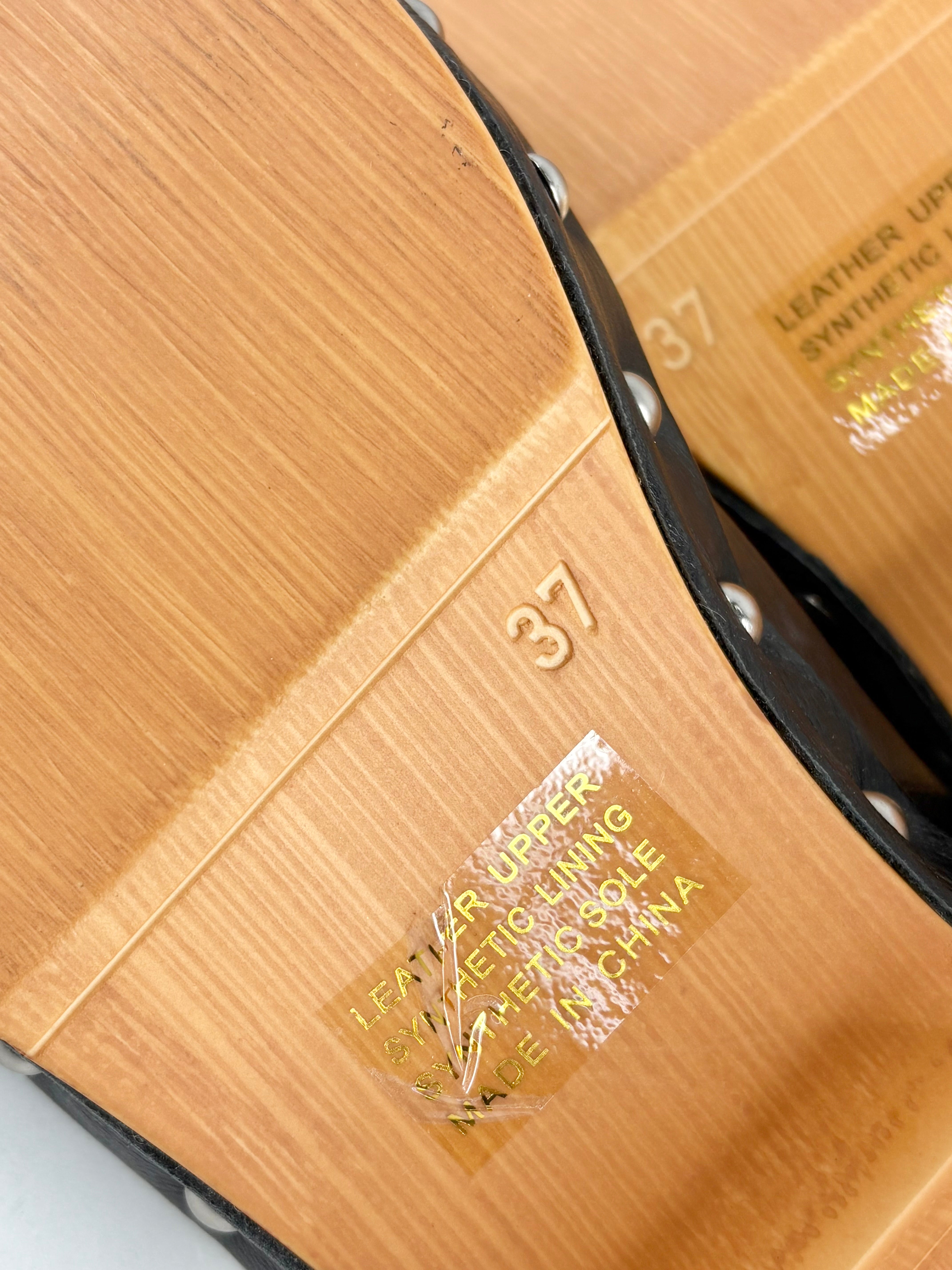 Mollini Black Leather & Faux Shearling Mules - EU37