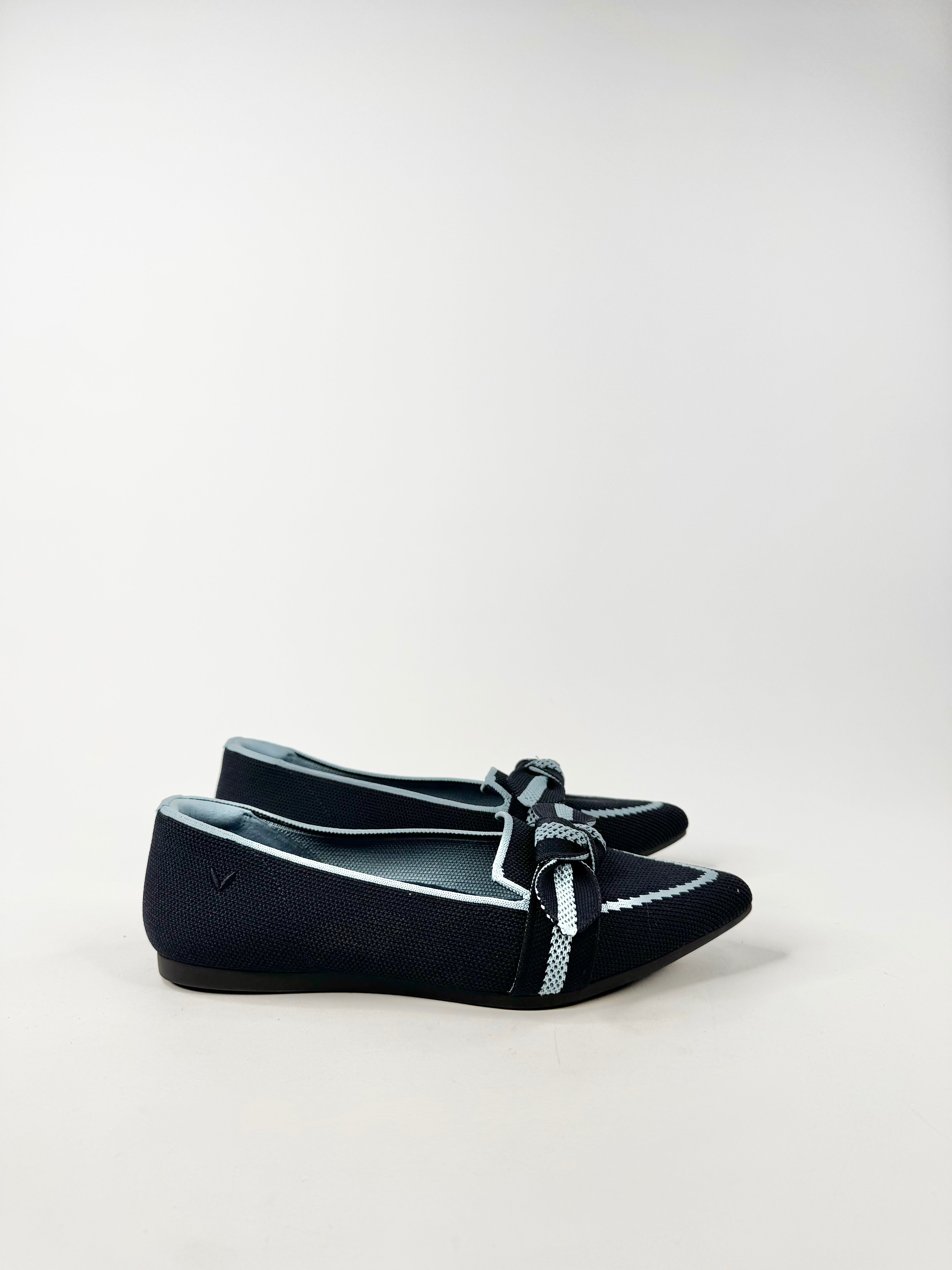 Vivaia Navy & Light Blue Bow Pattern Loafers - EU37.5