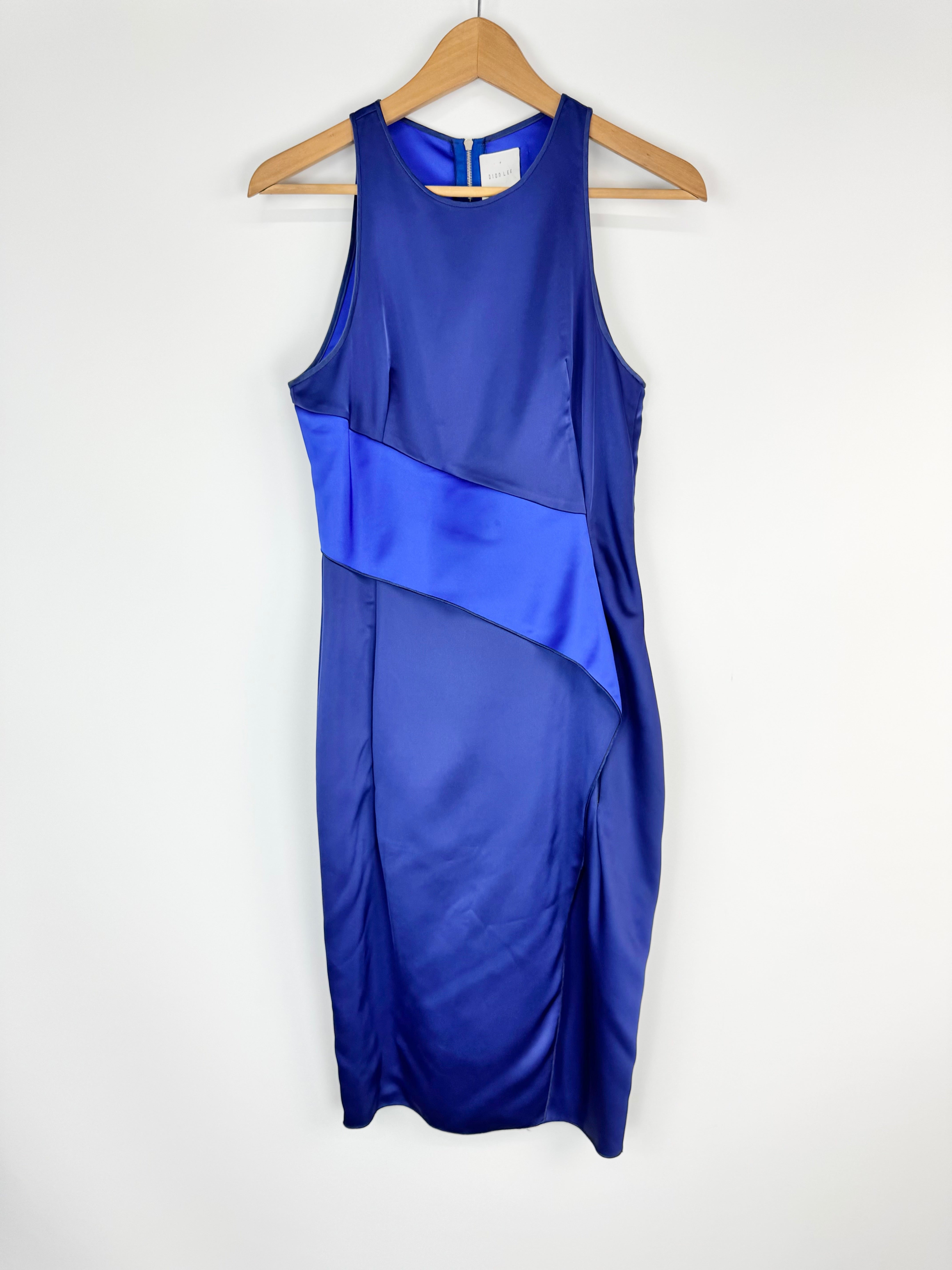 Dion Lee 2014 Era Blue Satin Midi Dress - AU10