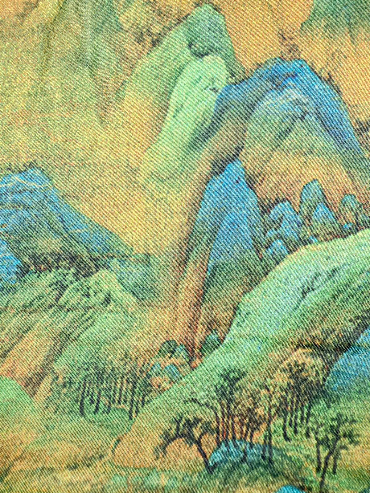 Handmade Silk Feel Mountain Scenery Evening Bag
