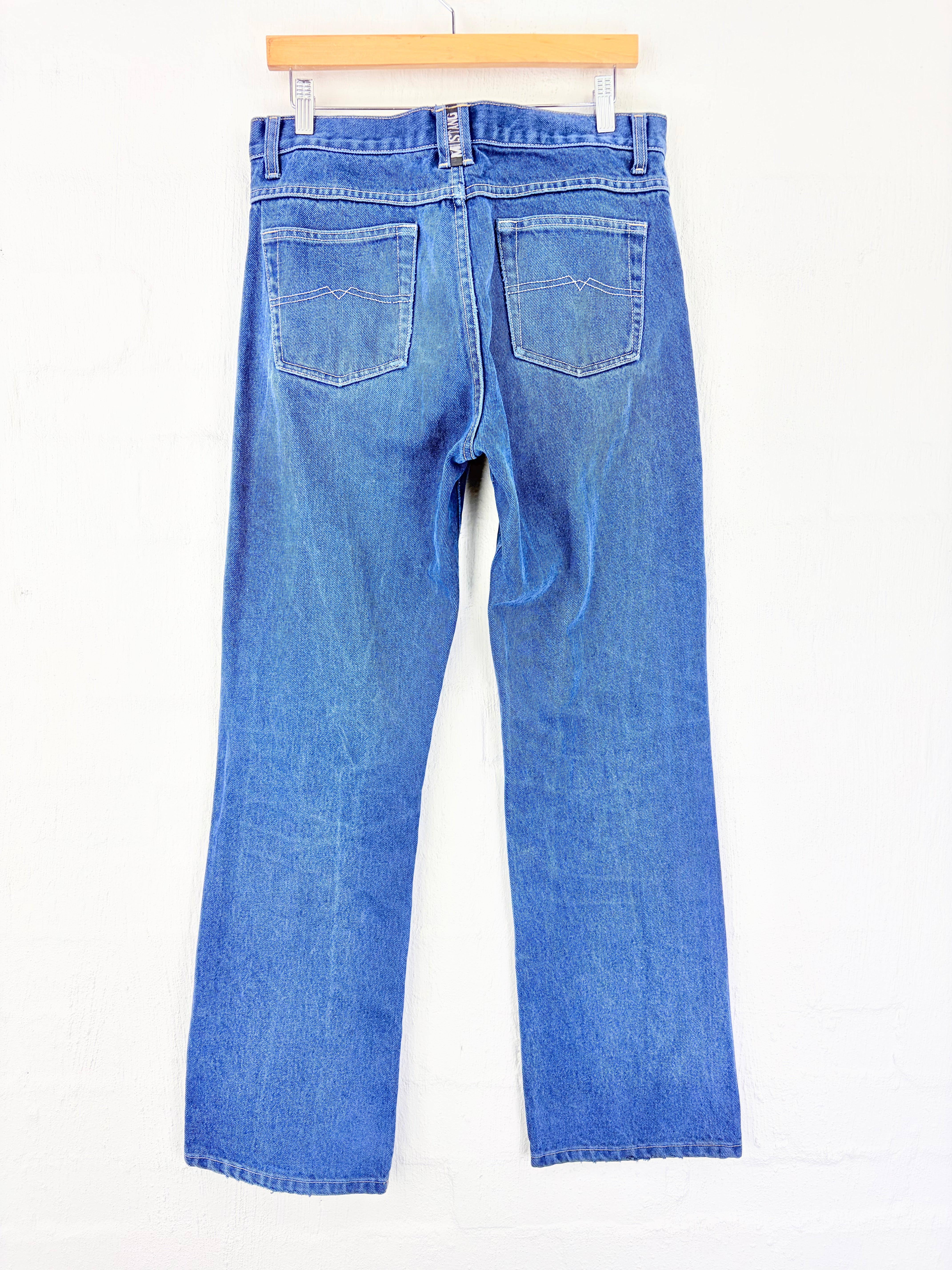 Mustang Blue Denim Button Up Jeans - AU14