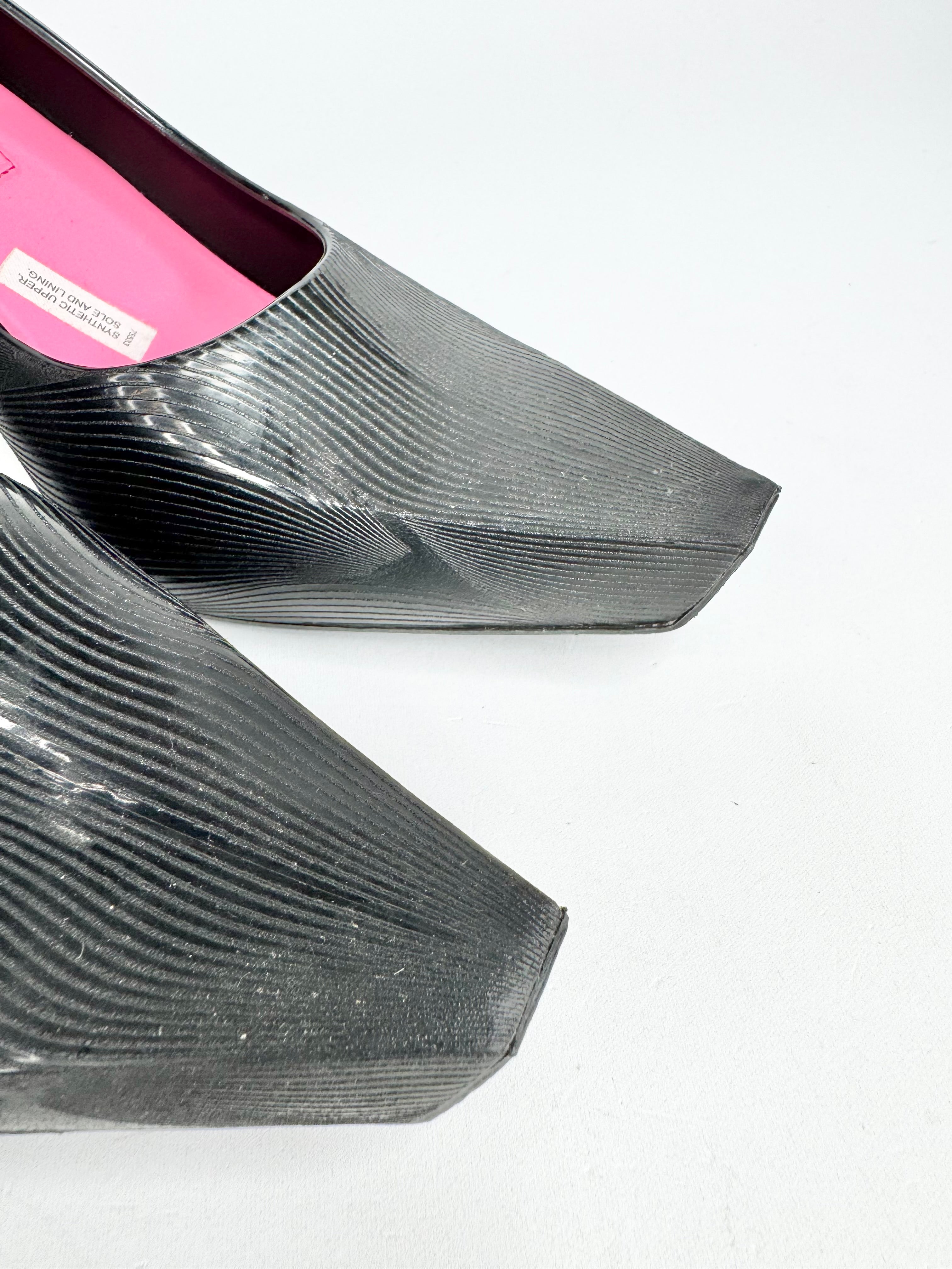 Y2K Karim Rashid x Melissa Tear Shaped Black Wedges - EU38