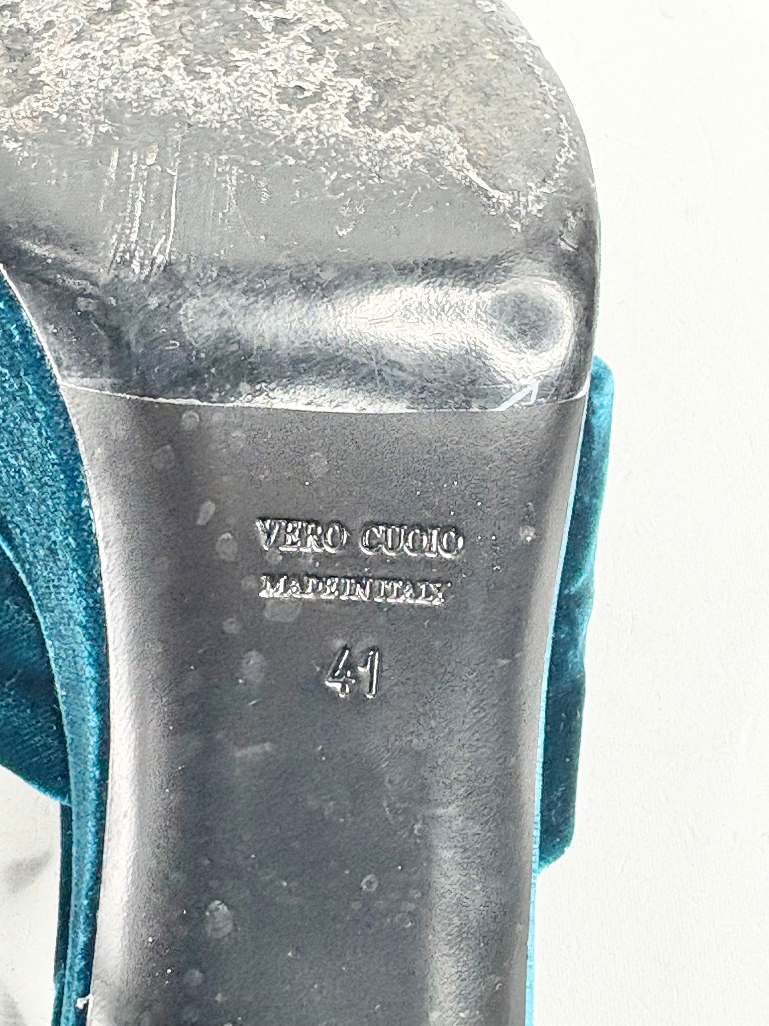 Husk Blue Velvet Sandals - EU41