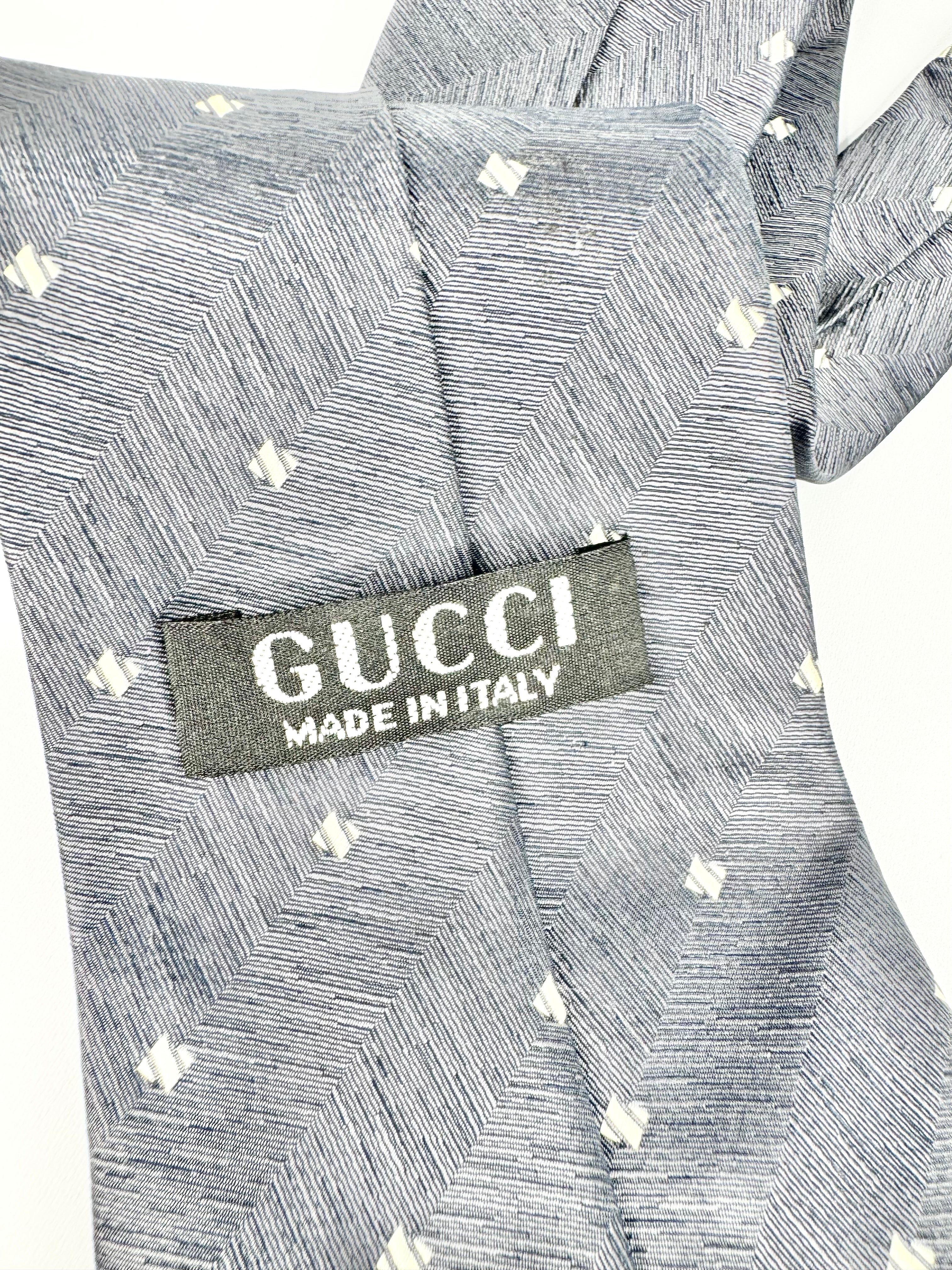 Gucci Blue Handmade Silk Tie