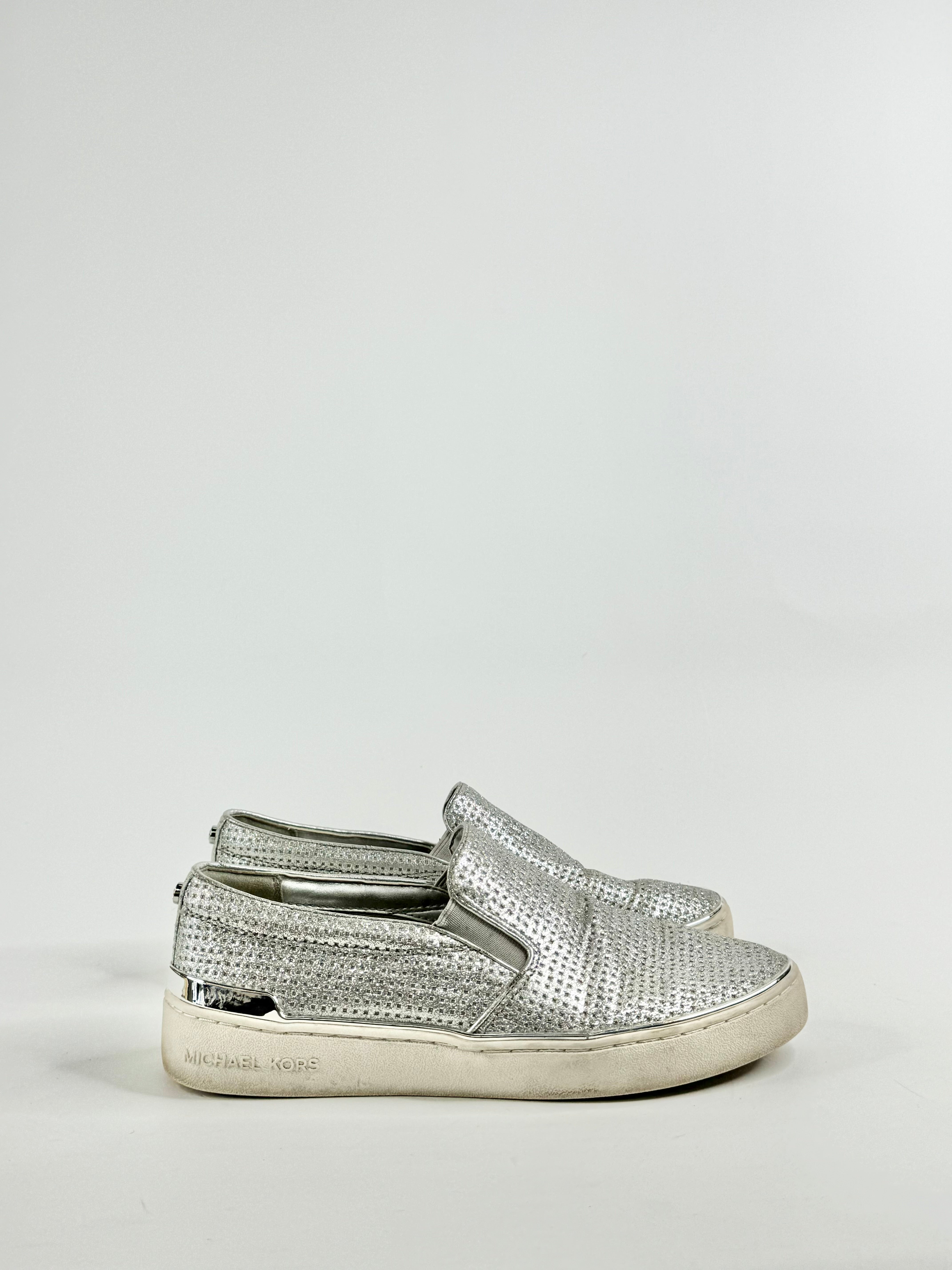 Michael by Michael Kors Silver Slip Ons - EU37