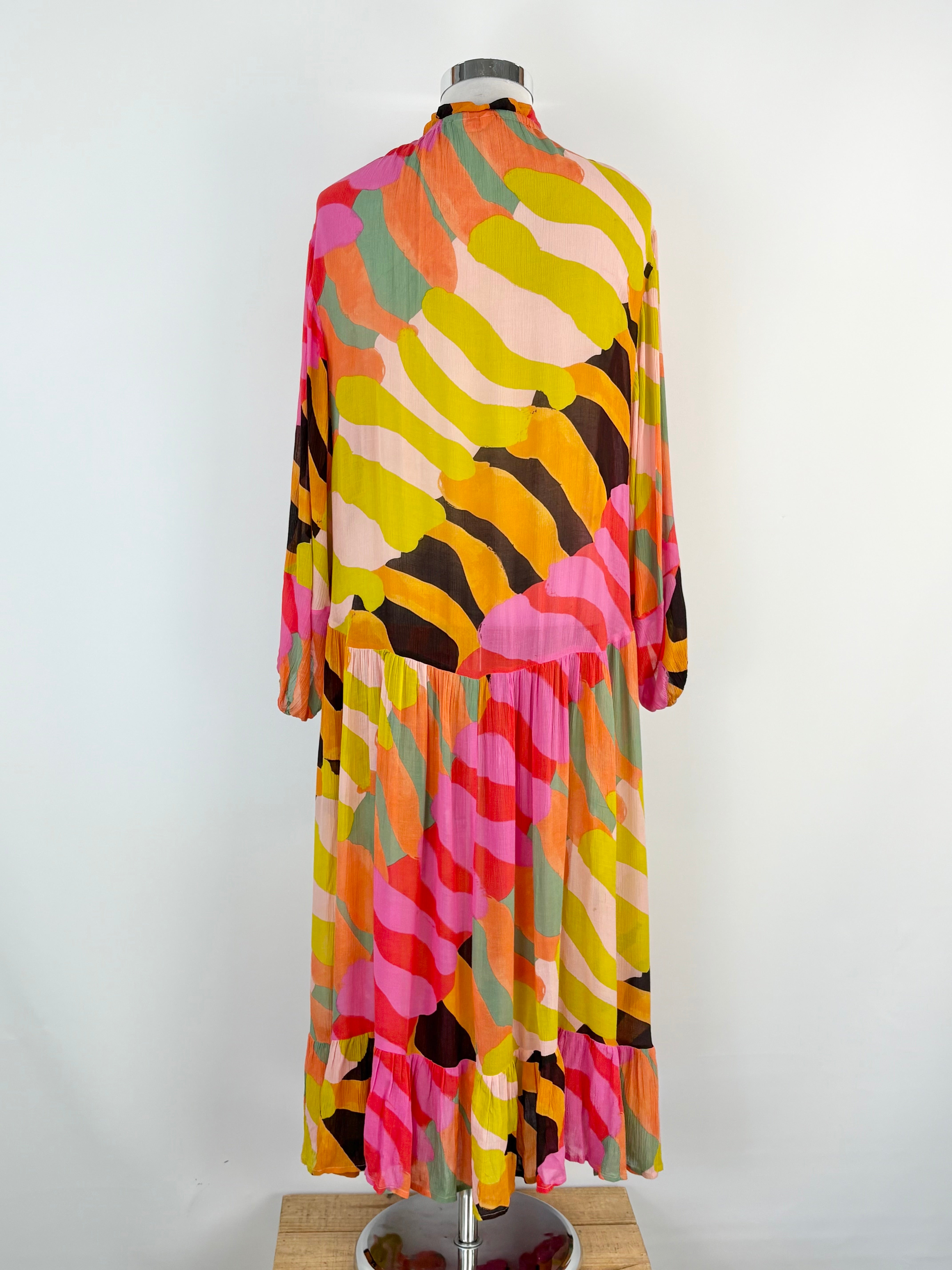 Gorman Sheer Multicolour Abstract Shapes Maxi Dress - AU14