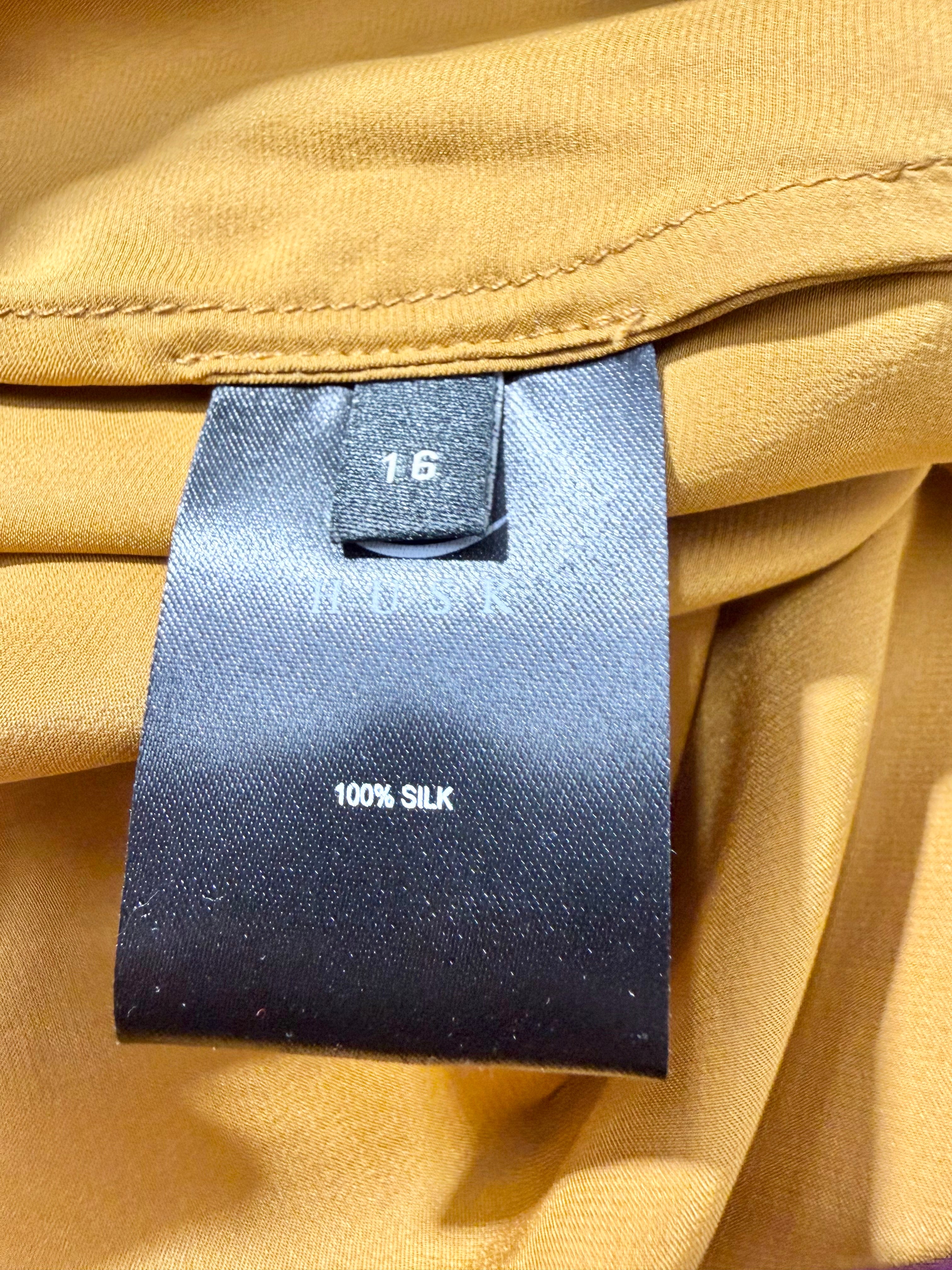 Husk Bright Gold Silk Drawstring Slacks - AU16