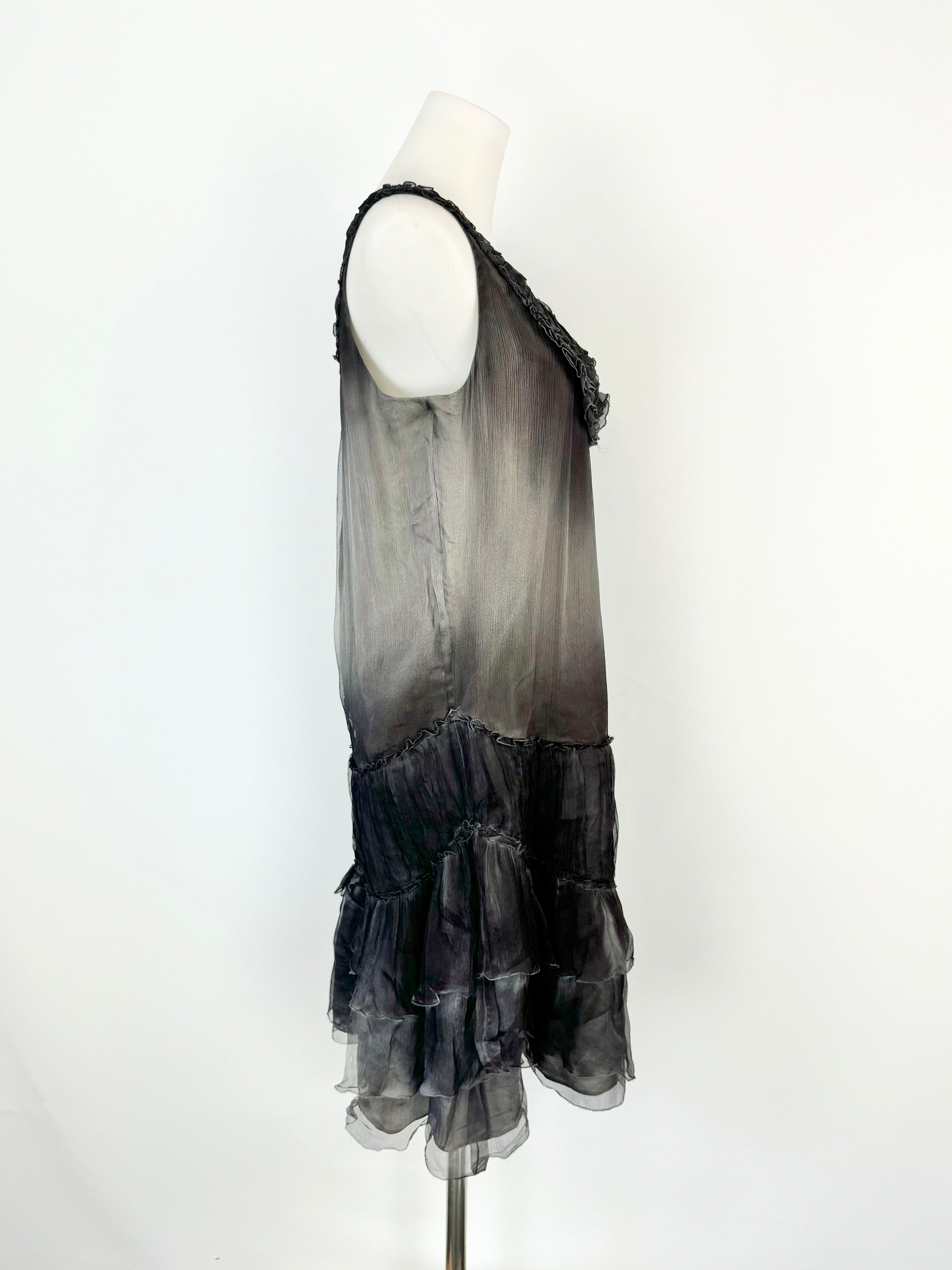 Vintage Burberry Grey Silk BabyDoll Dress - AU10