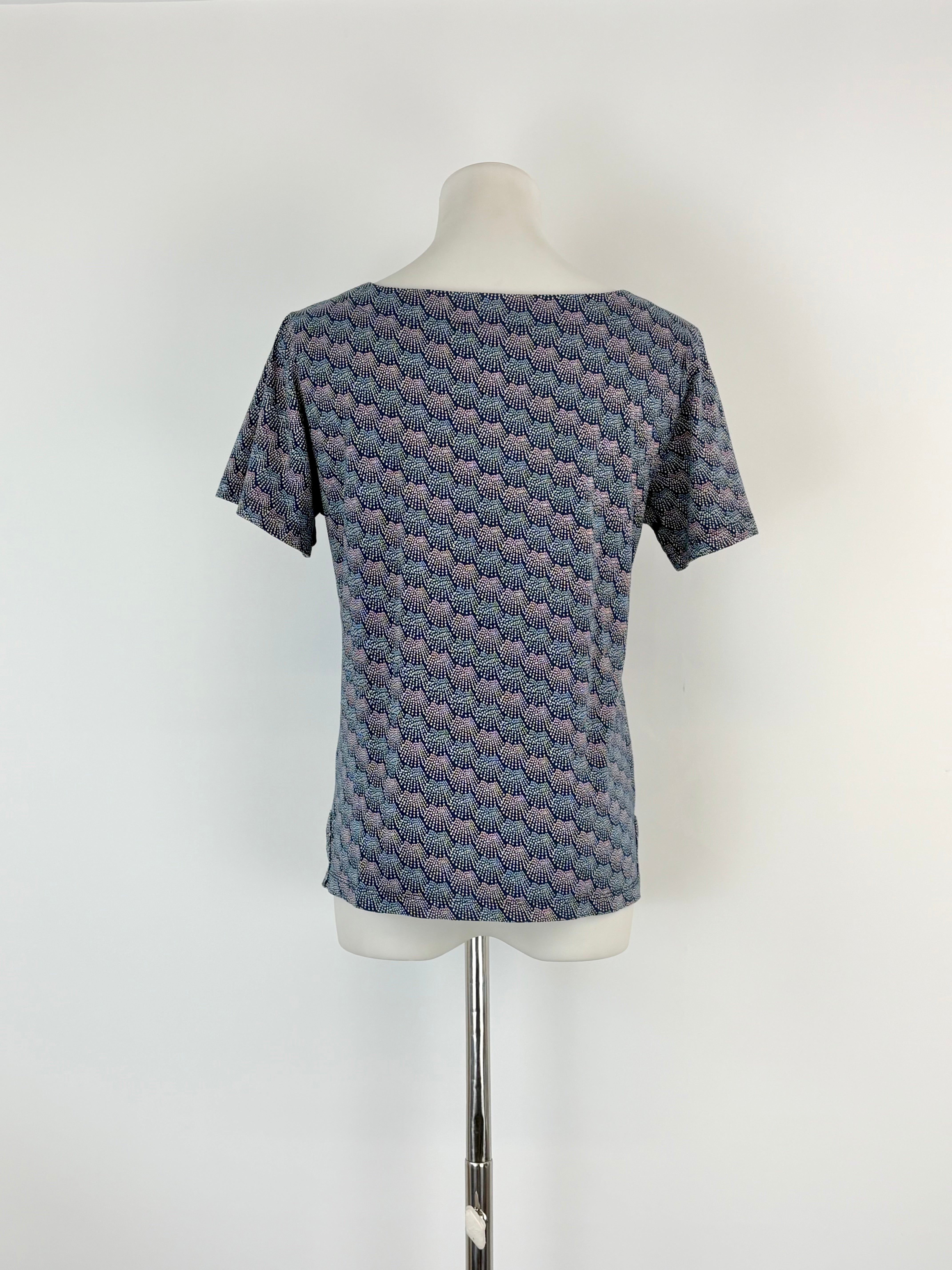 A.P.C. Rue Madame Paris Navy Blue Micro-Pattern Top - AU6/8