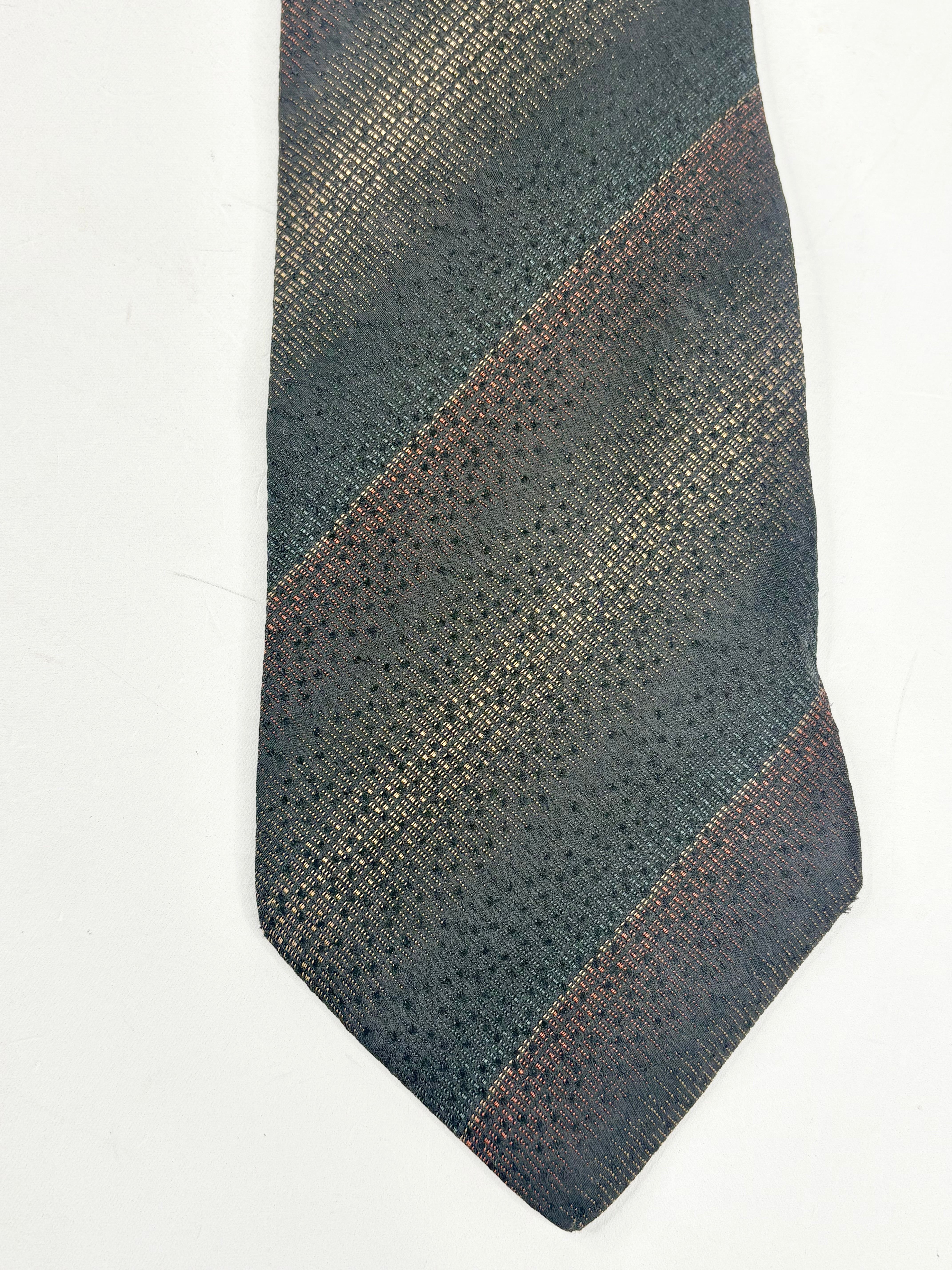 Romeo Gigli Dark-Shades Striped Silk Tie