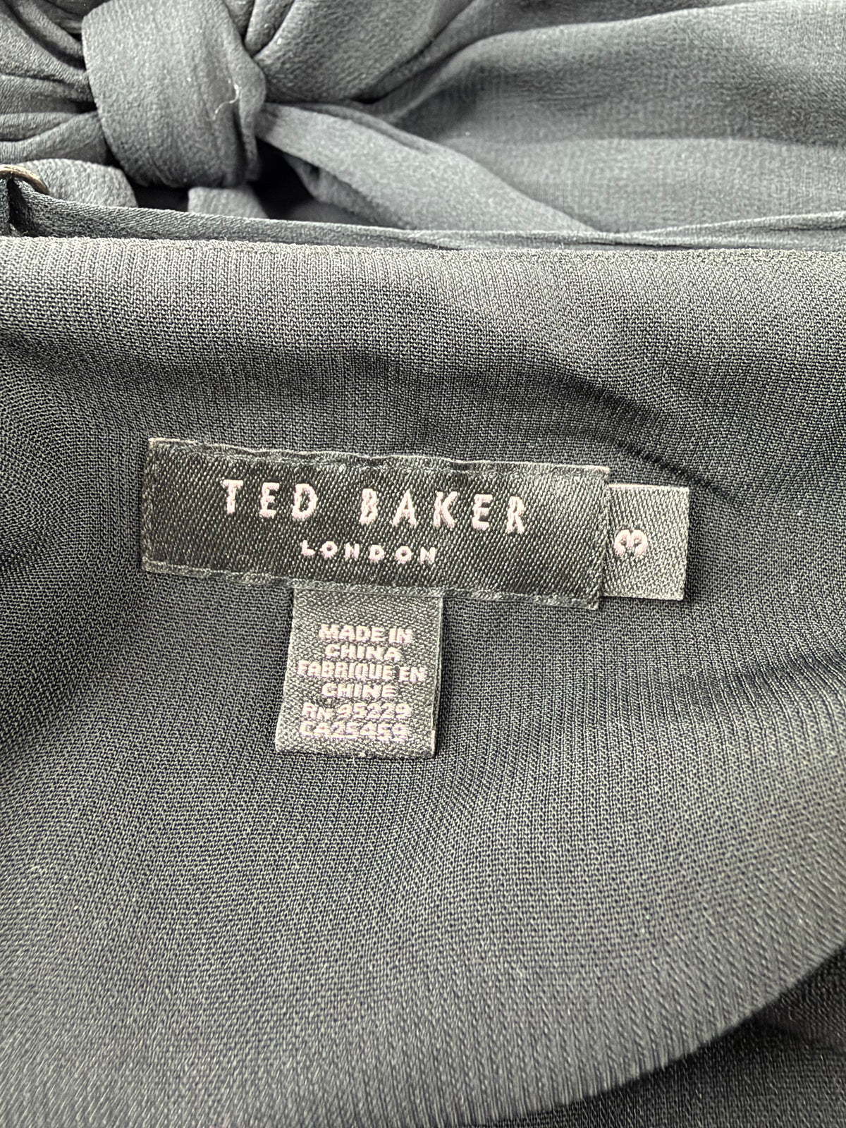 Ted Baker Black Gathered Cross Black Dress - AU10/12