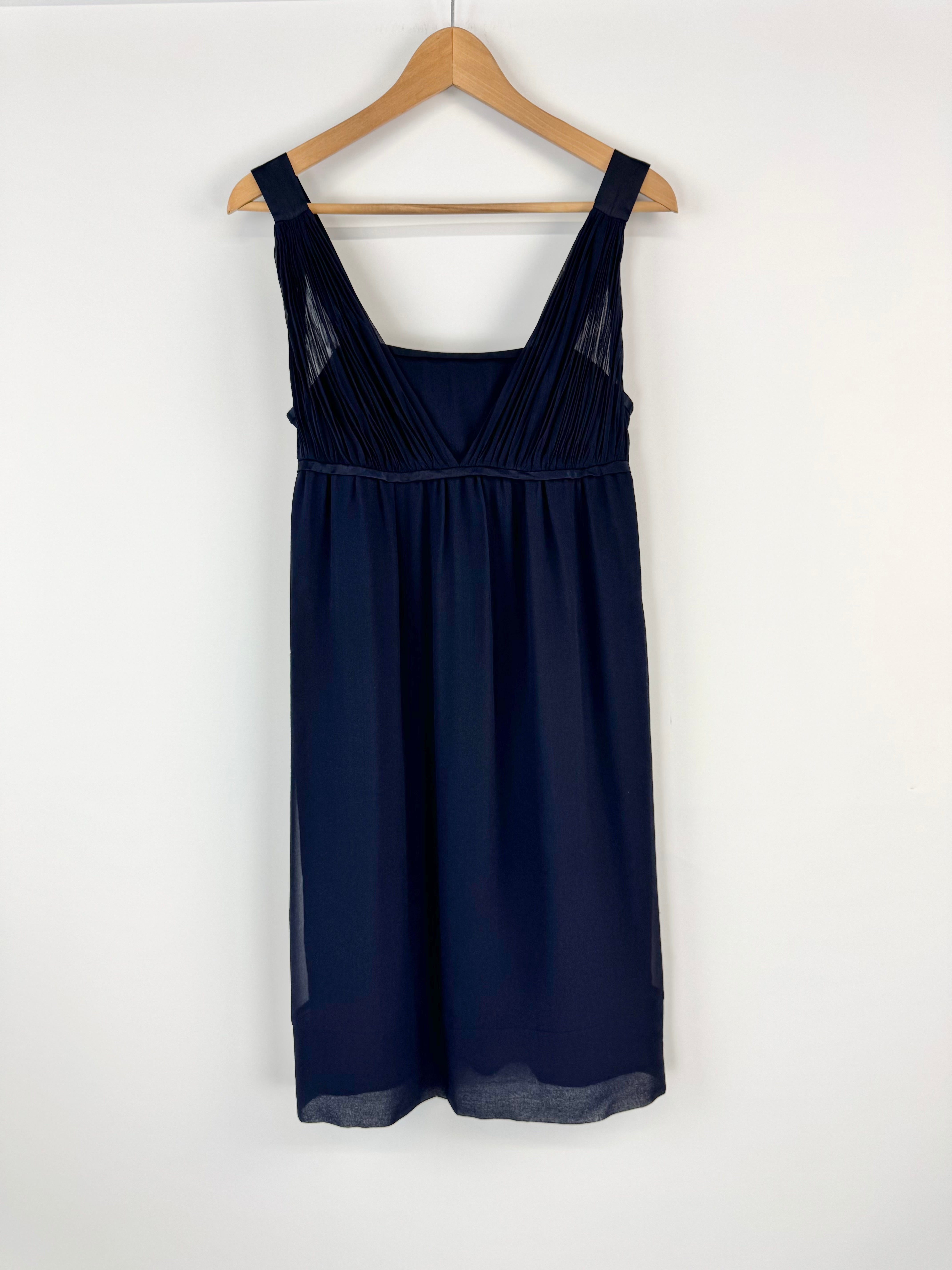 Saba Navy Blue Silk Mini Dress - AU6