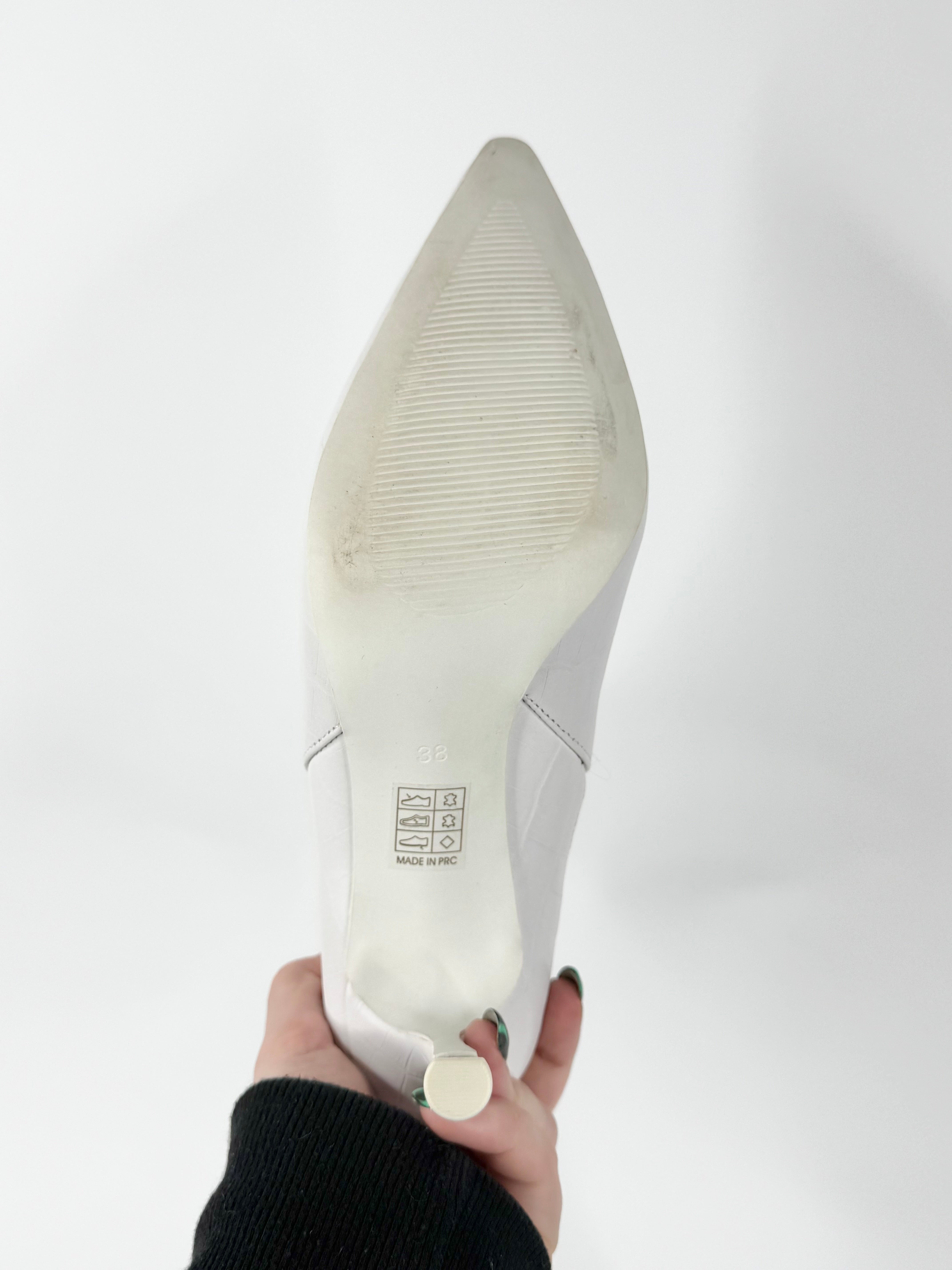 Senso White Croc Print Ankle Boots - EU38