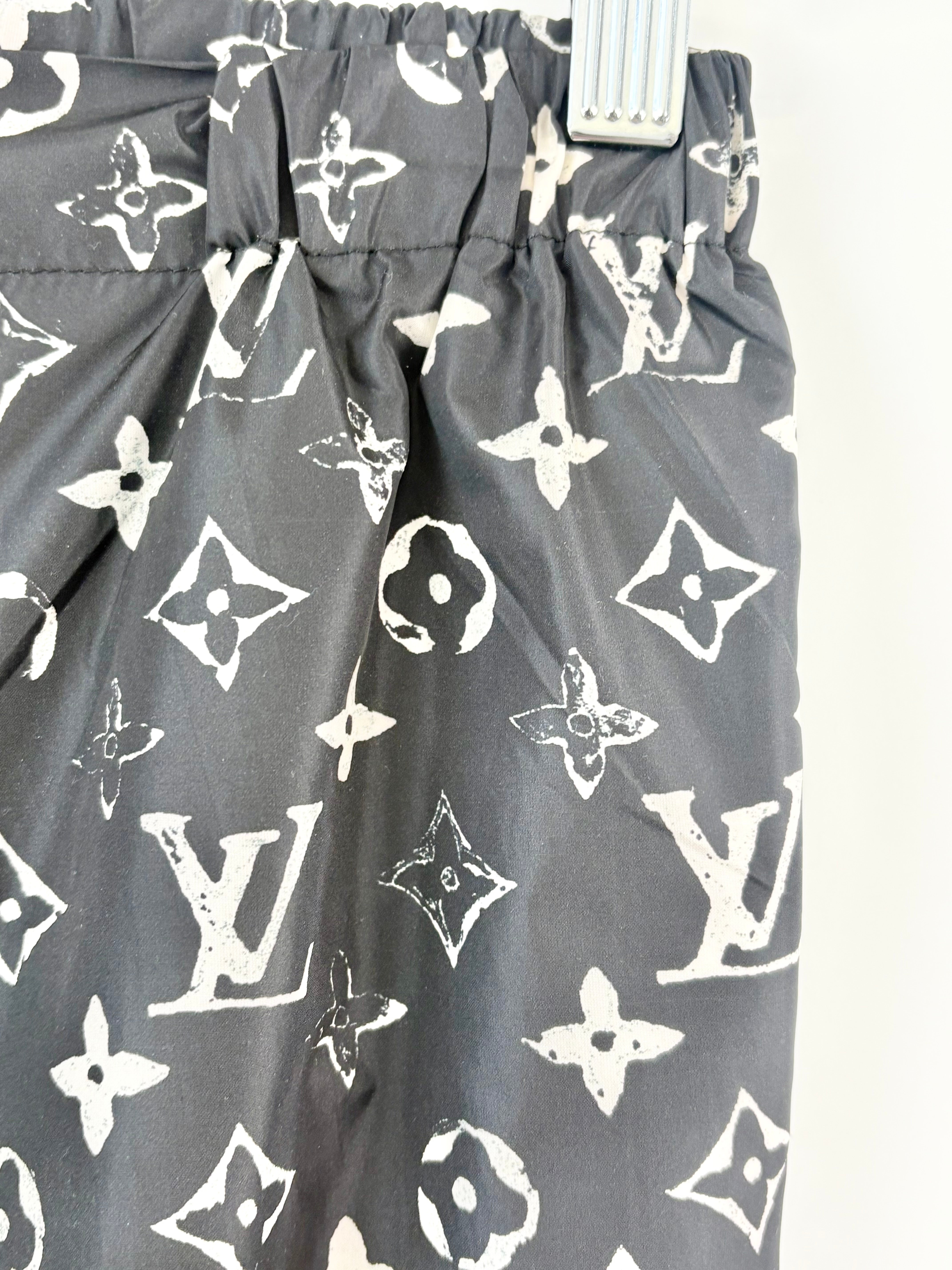 Louis Vuitton Black Synthetic Monogrammed Joggers - AU4/6