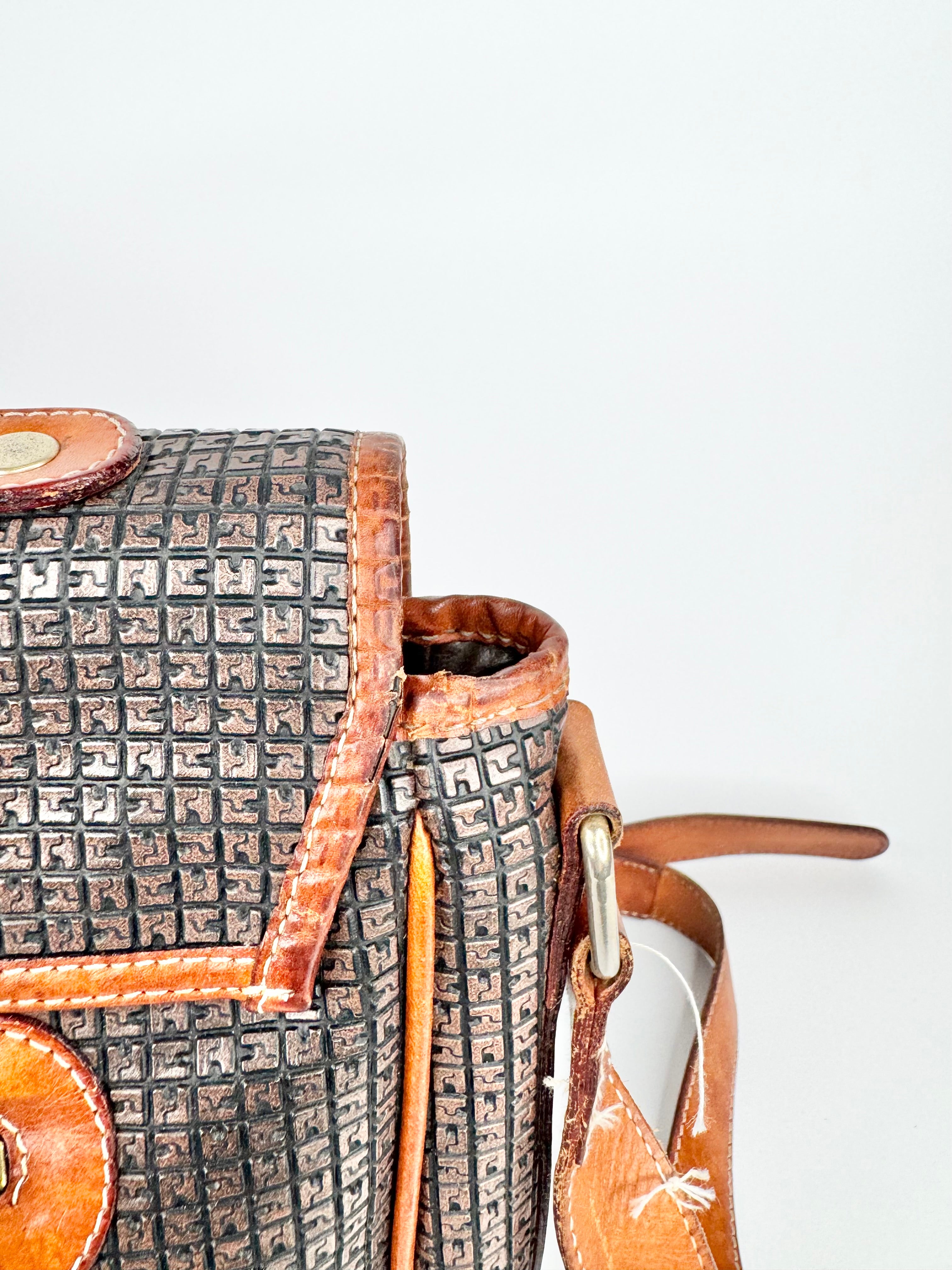 Ted Lapidus Brown Embossed Briefcase