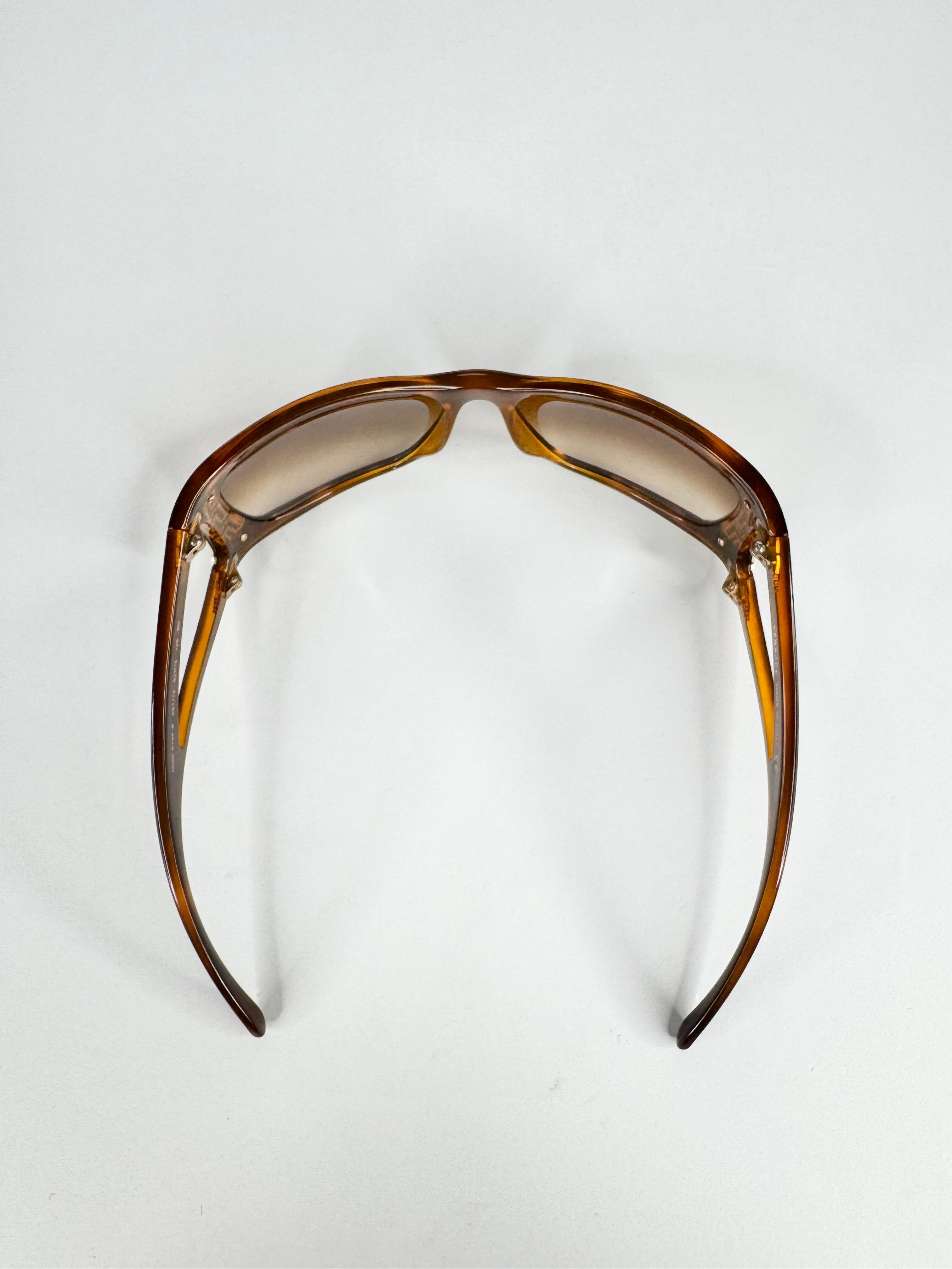 Y2K Versace Oversized Crystal Studded Tortoiseshell Sunglasses