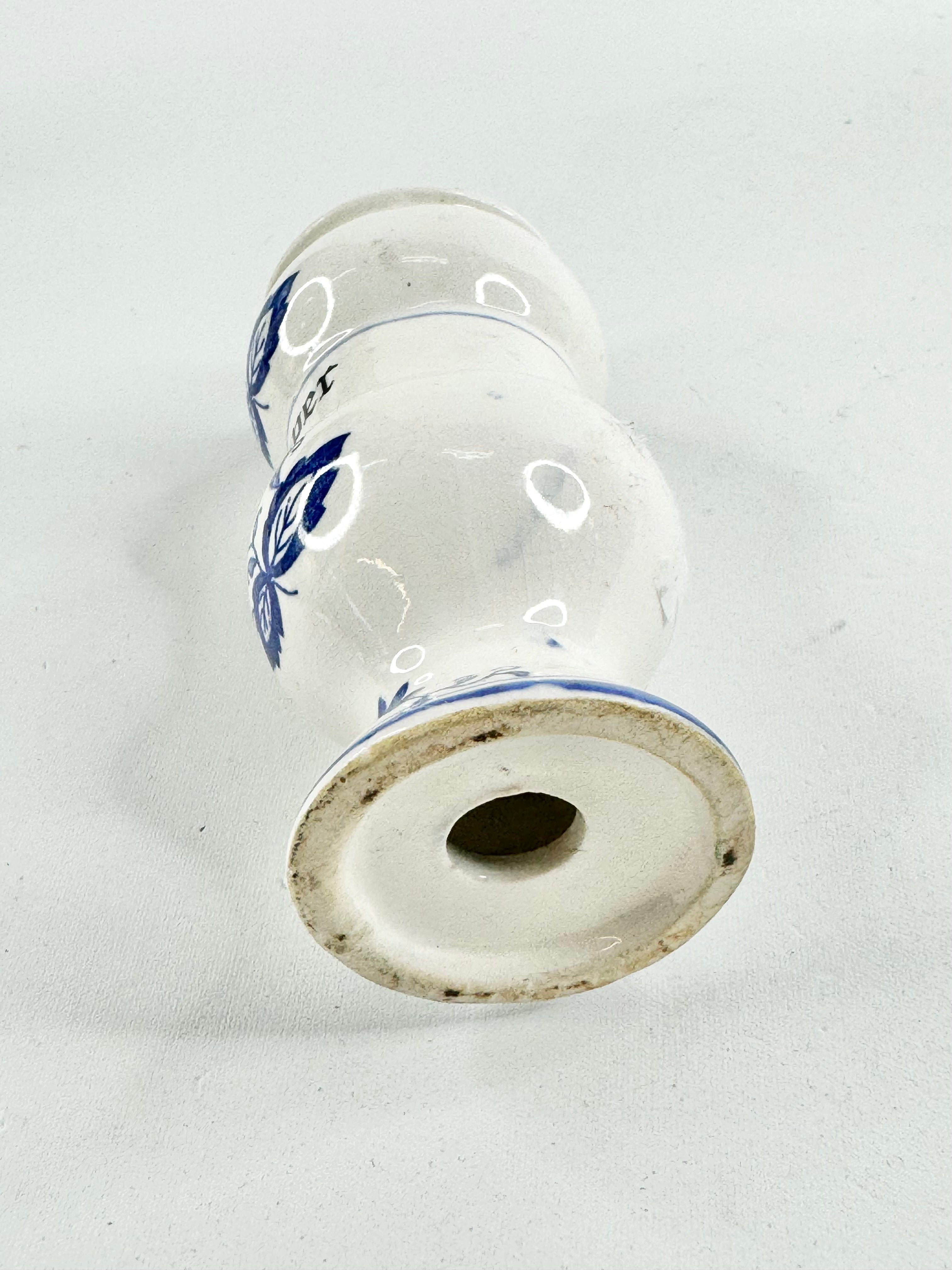 Vintage Blue Onion & White Floral Pattern Spice Jars