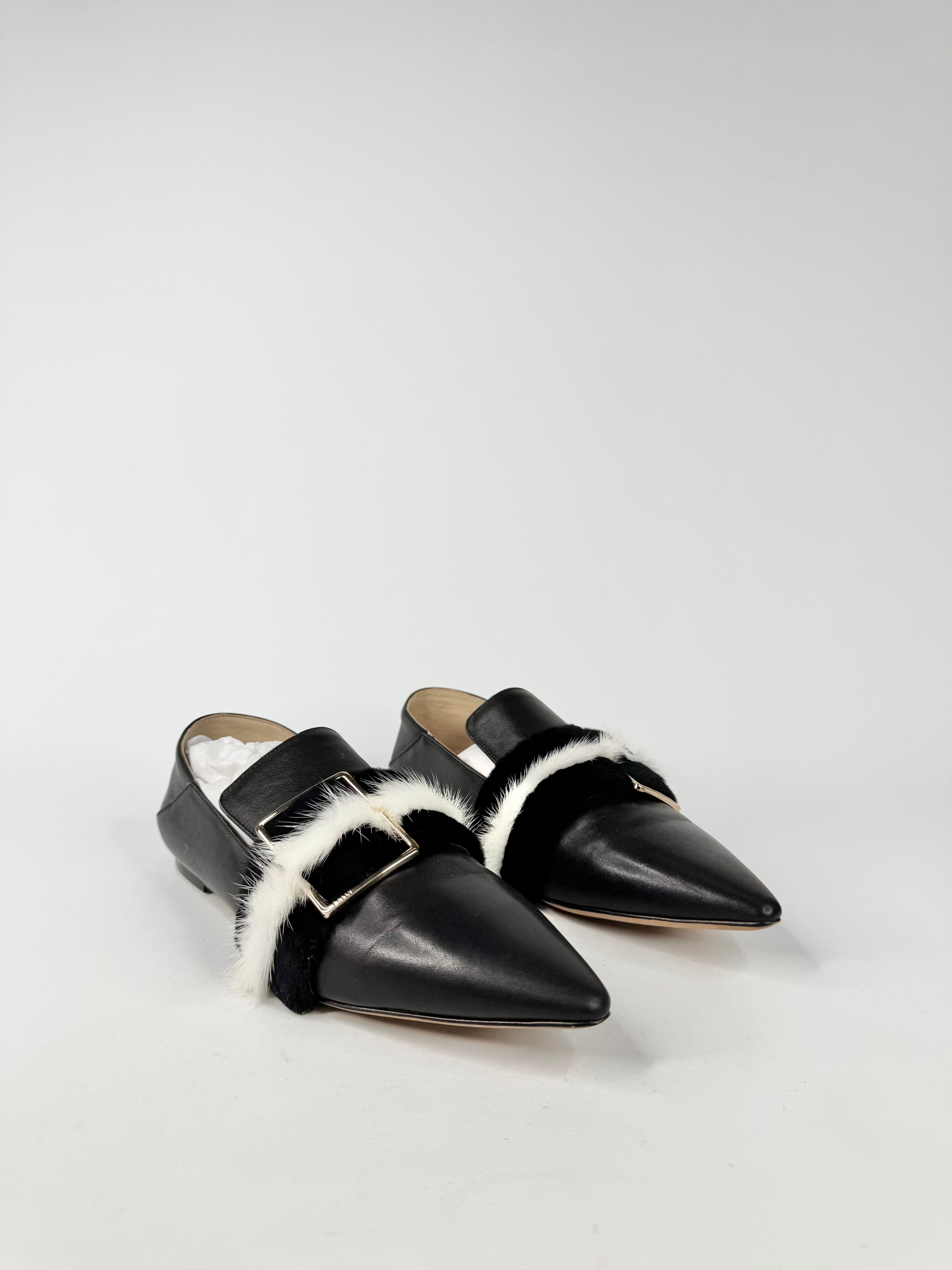 Bally Black & White 'Hamelia' Pointed Toe Mules - EU39