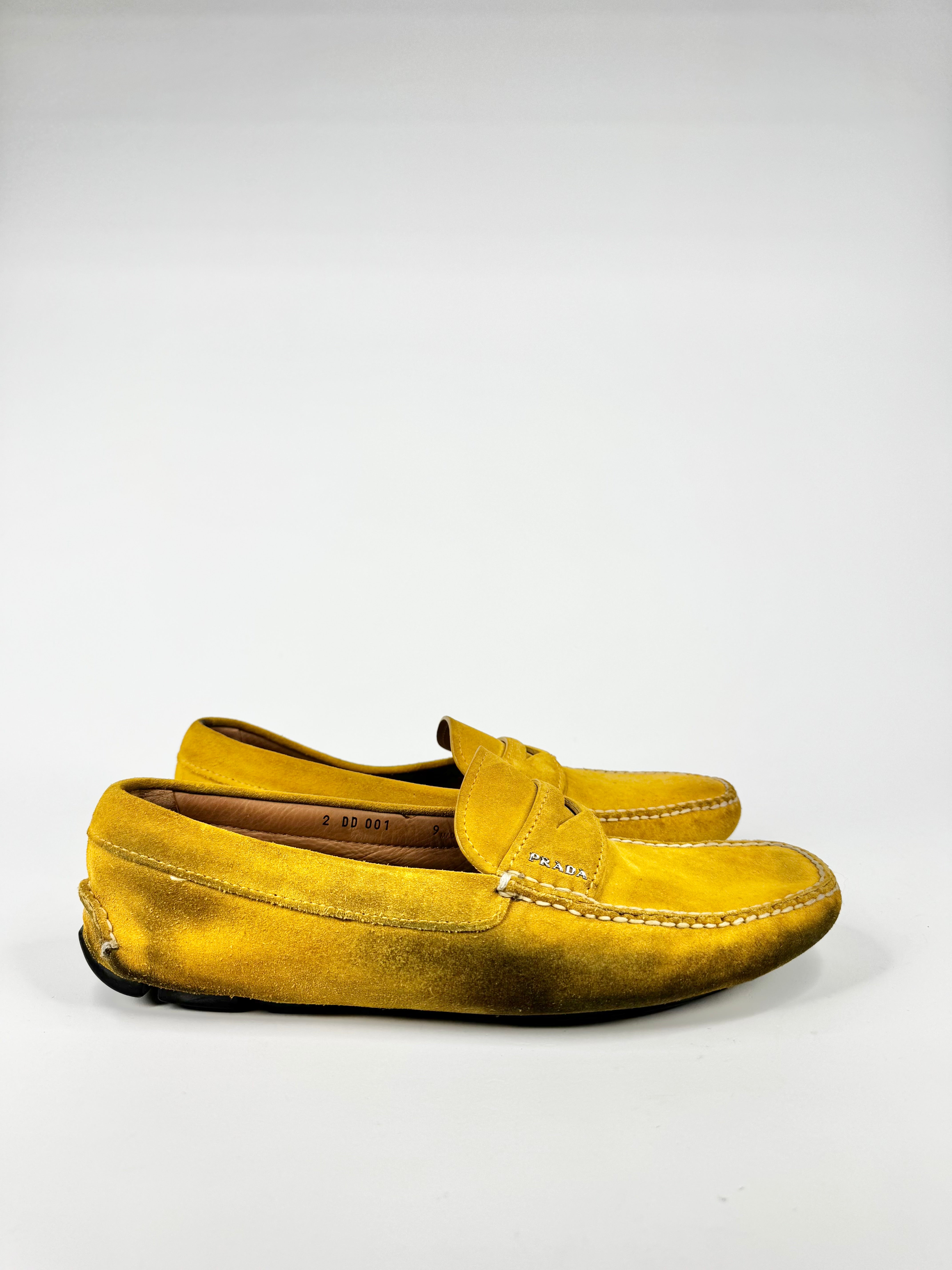 Prada Mustard Suede Driving Shoes - EU42