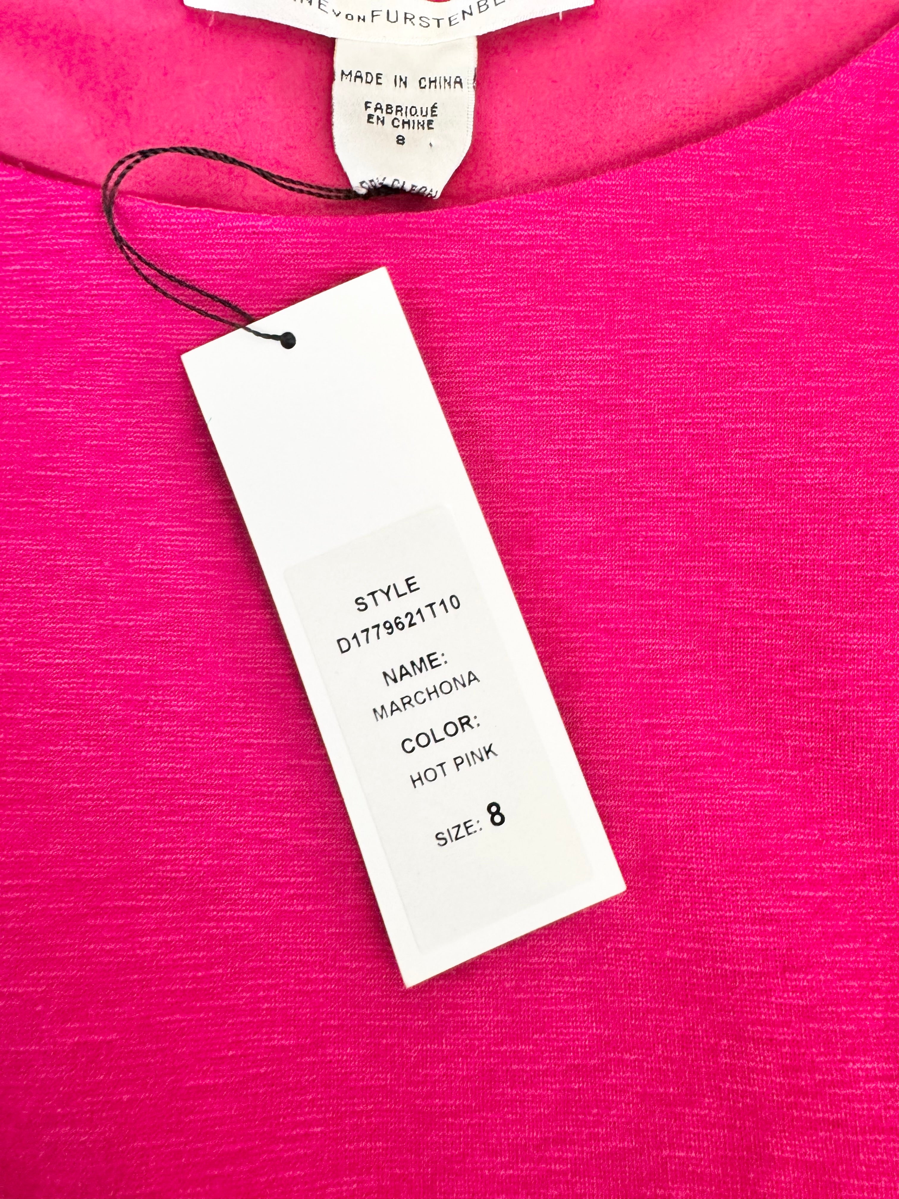 Diane von Furstenberg Berry Pink Midi Dress NWT - AU10