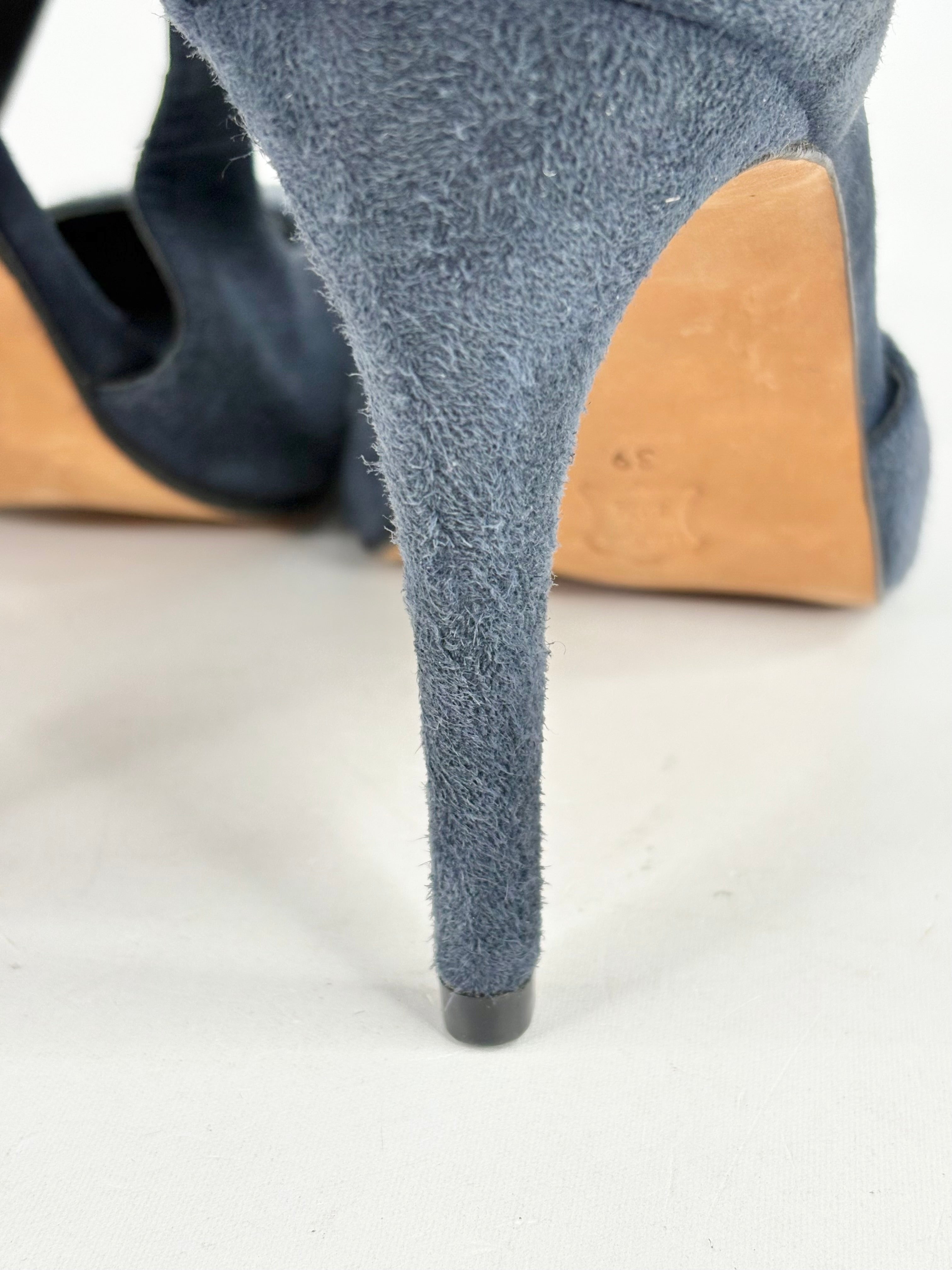 Hoss Navy Blue Suede 'Torsa' Stilettos - EU39