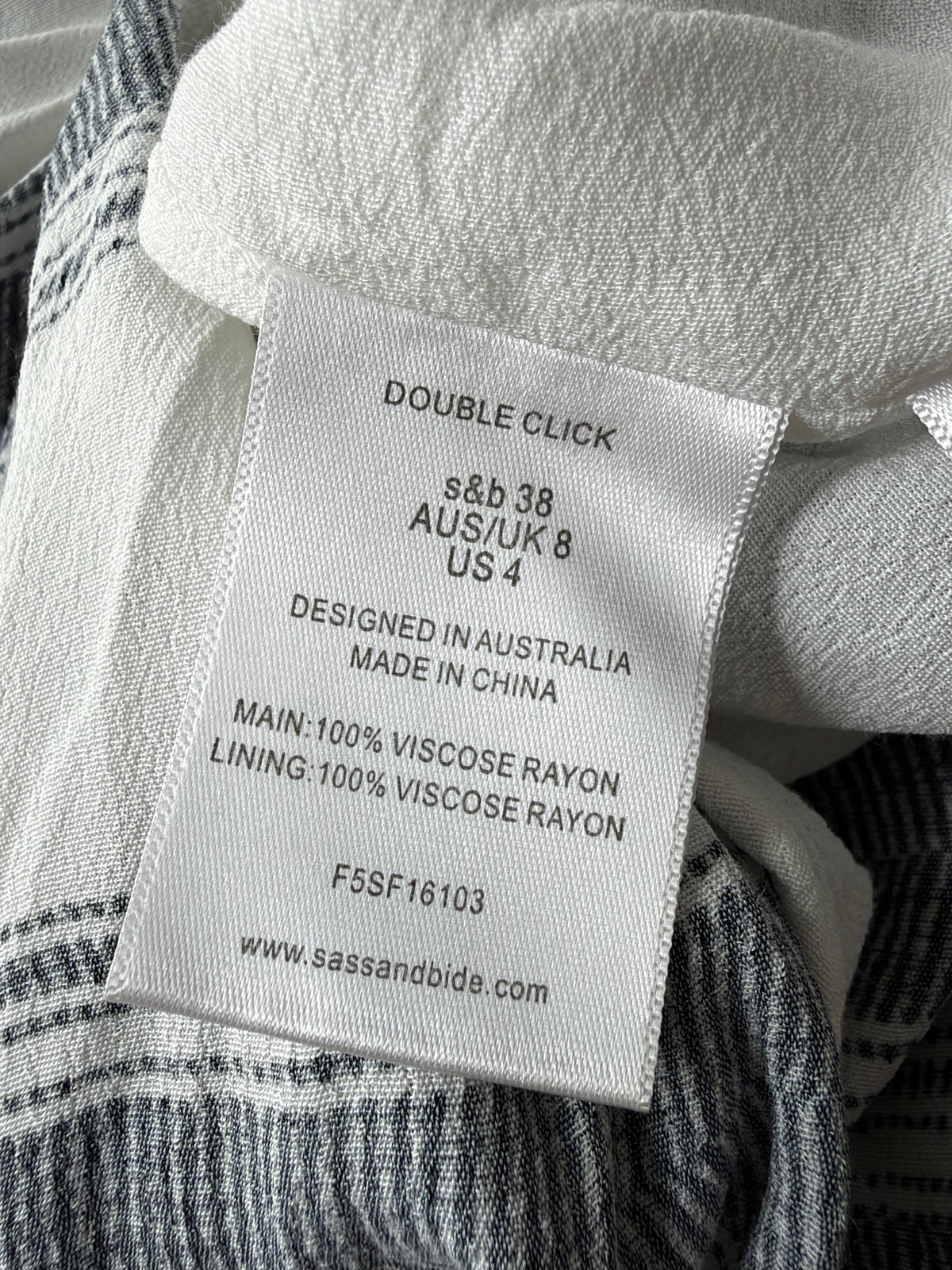 Sass & Bide 'Double Click' White & Black Striped Maxi Dress - AU8