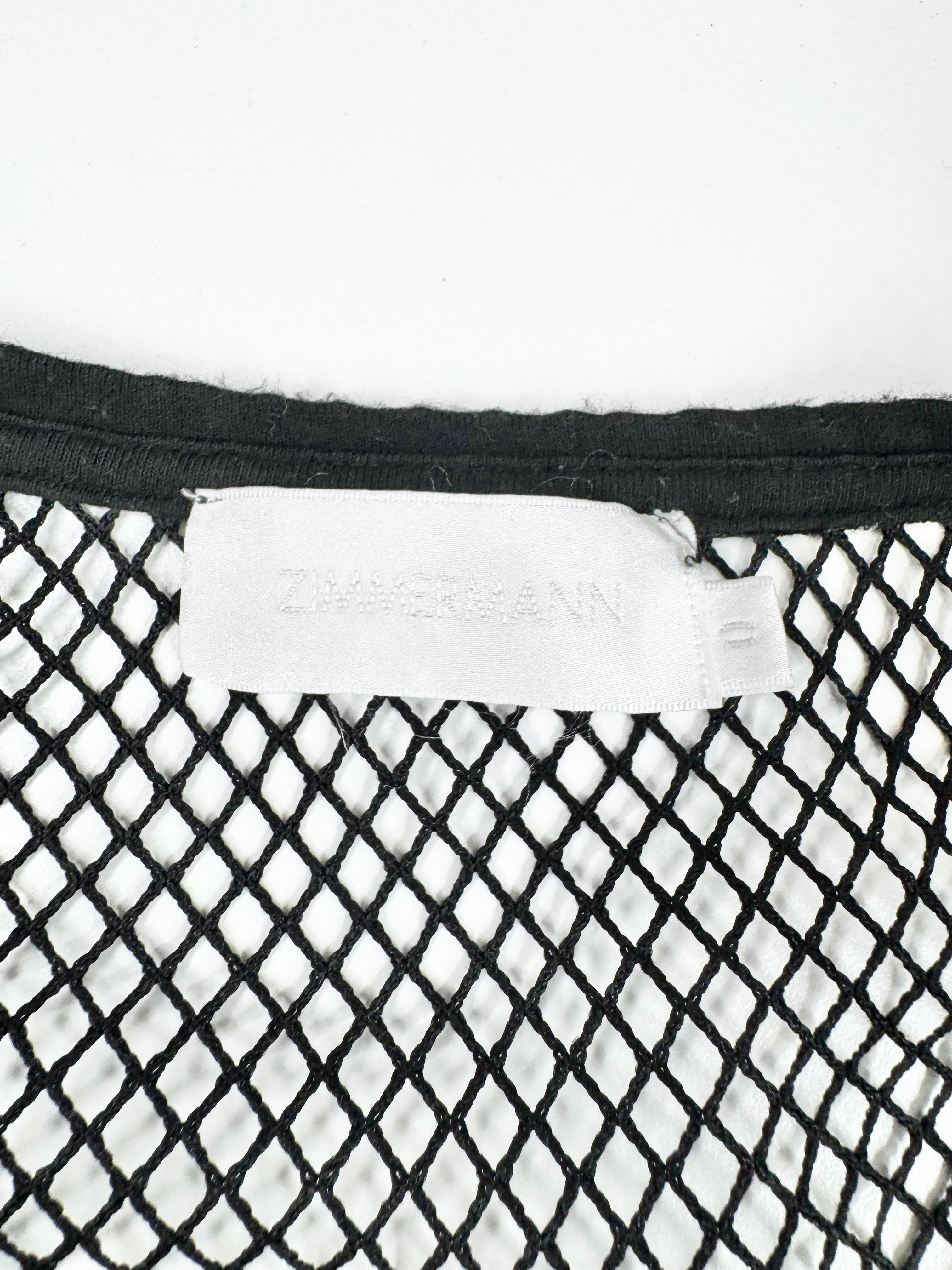 Zimmermann Black Sleeveless Fishnet Back Top - AU8