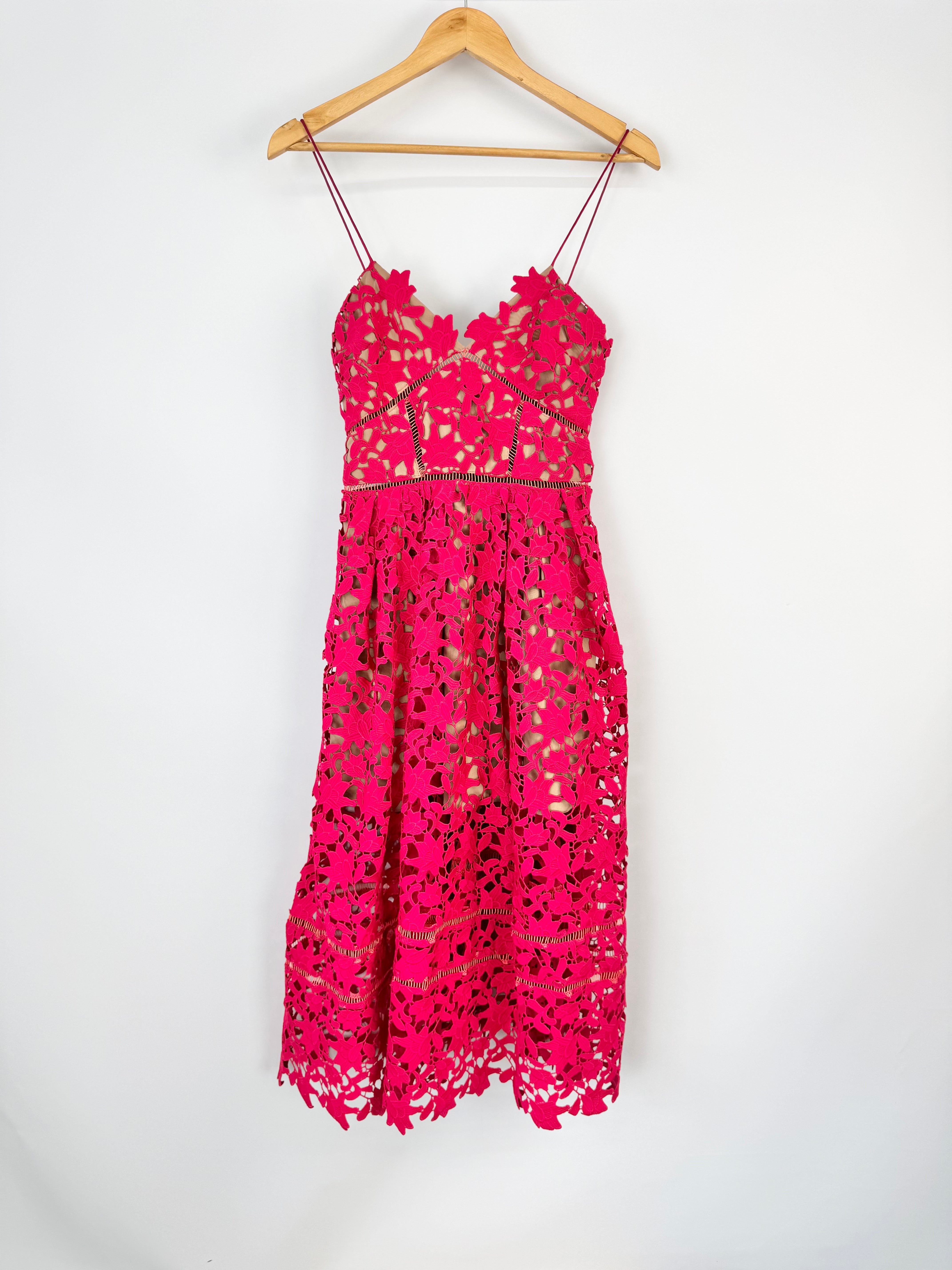 Self Portrait 'Azalea' Pink Midi Dress - AU10