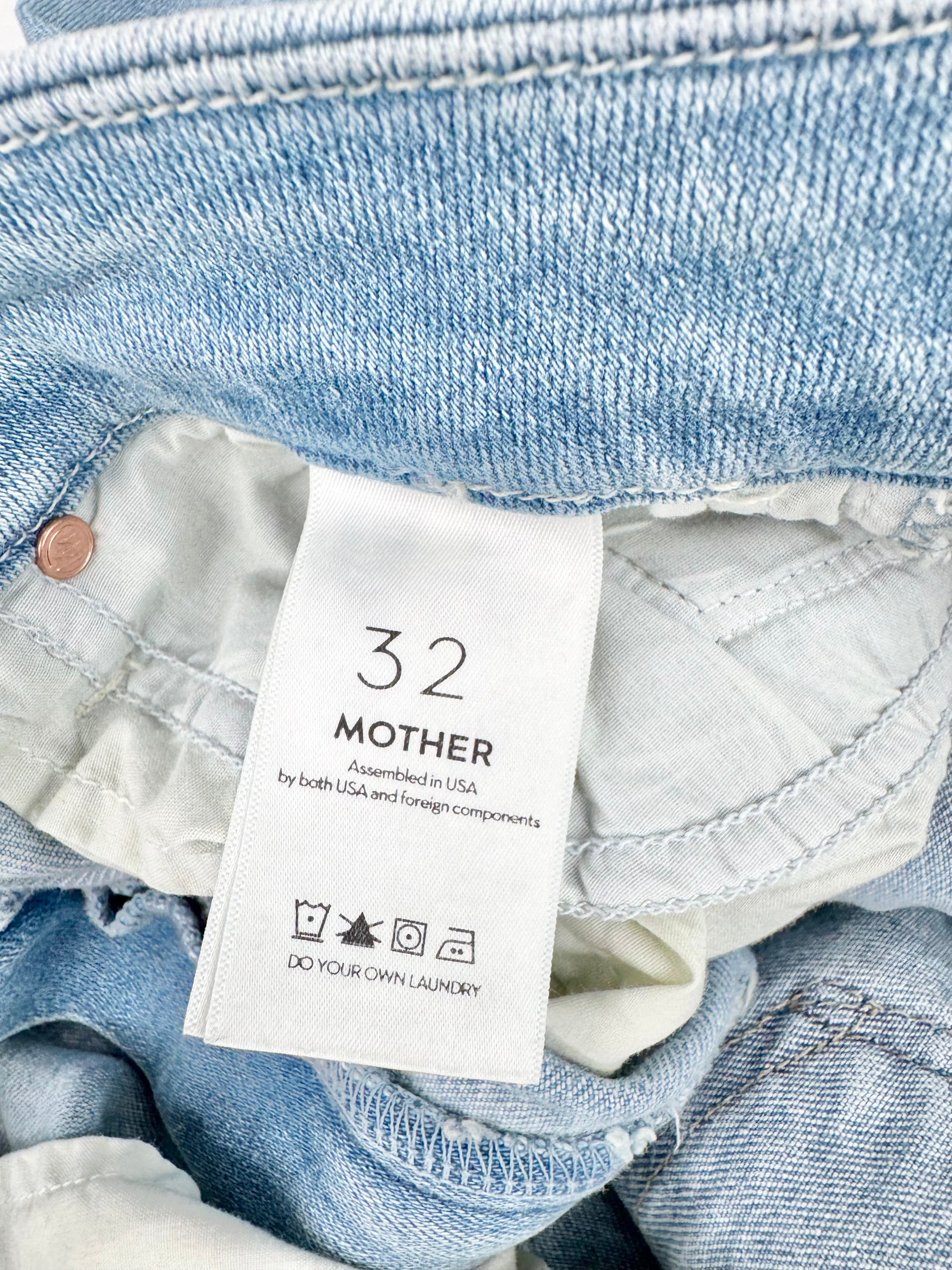 Mother Light Blue 'Looker Sunday Wash' High Waisted Jeans NWT - Size 32