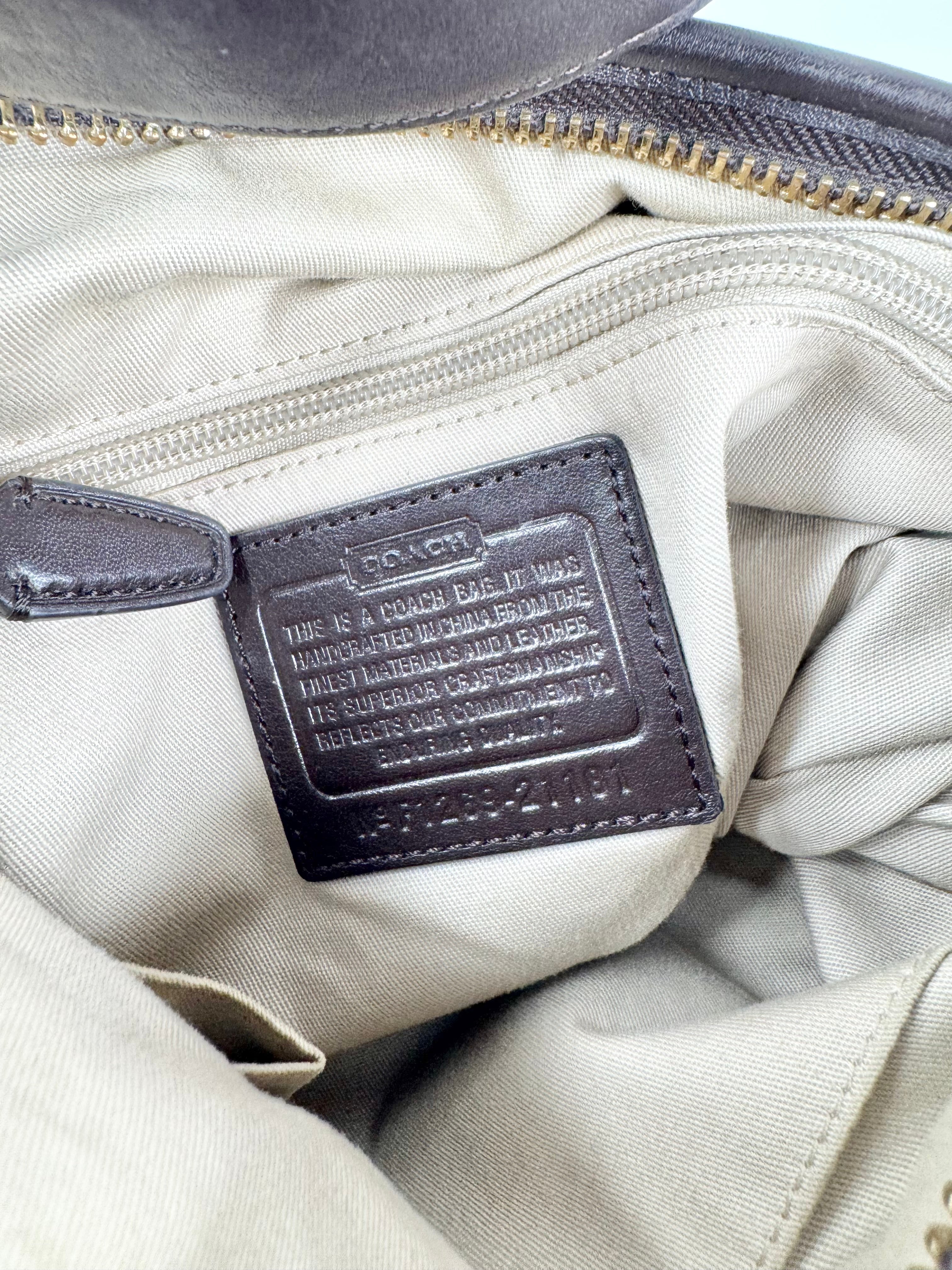 Coach 'Legacy' Double Gromment Umber & Orange Shoulder Bag