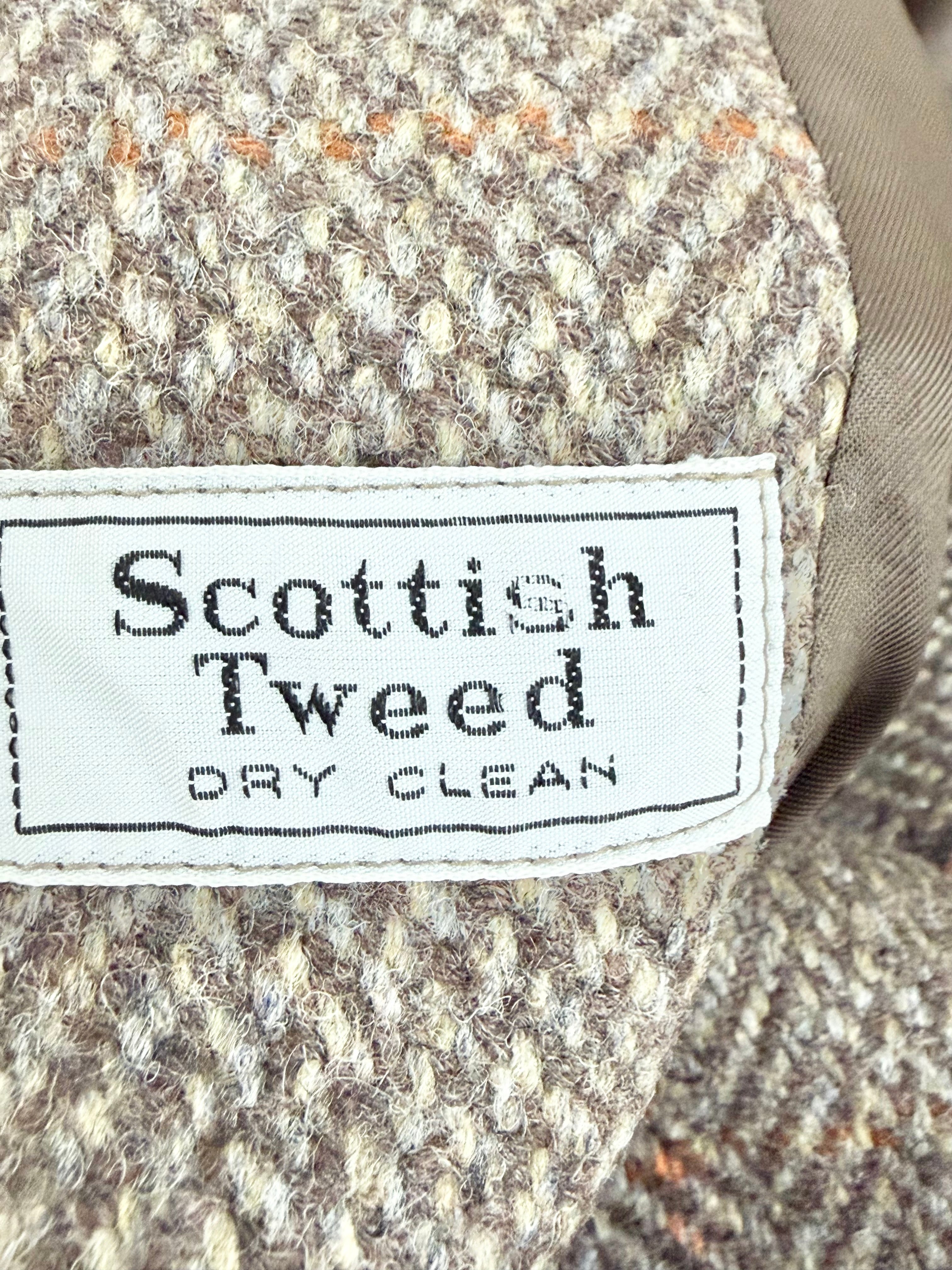 Vintage Aquascutum Herringbone Scottish Tweed Coat - AU12
